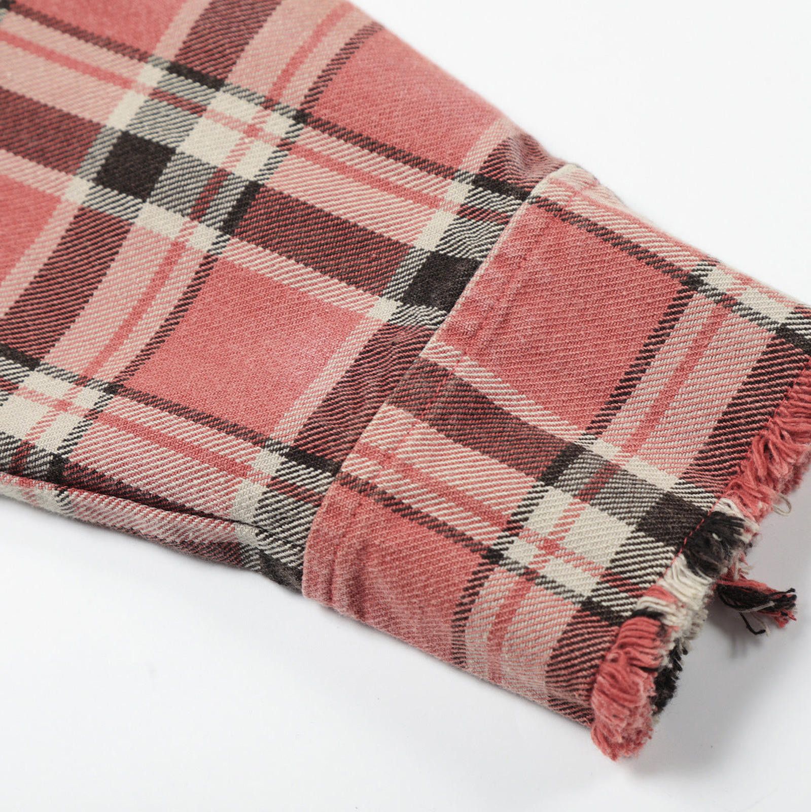 Vintage Red Plaid Distressed Flannel Shirt Size US M / EU 48-50 / 2 - 2 Thumbnail
