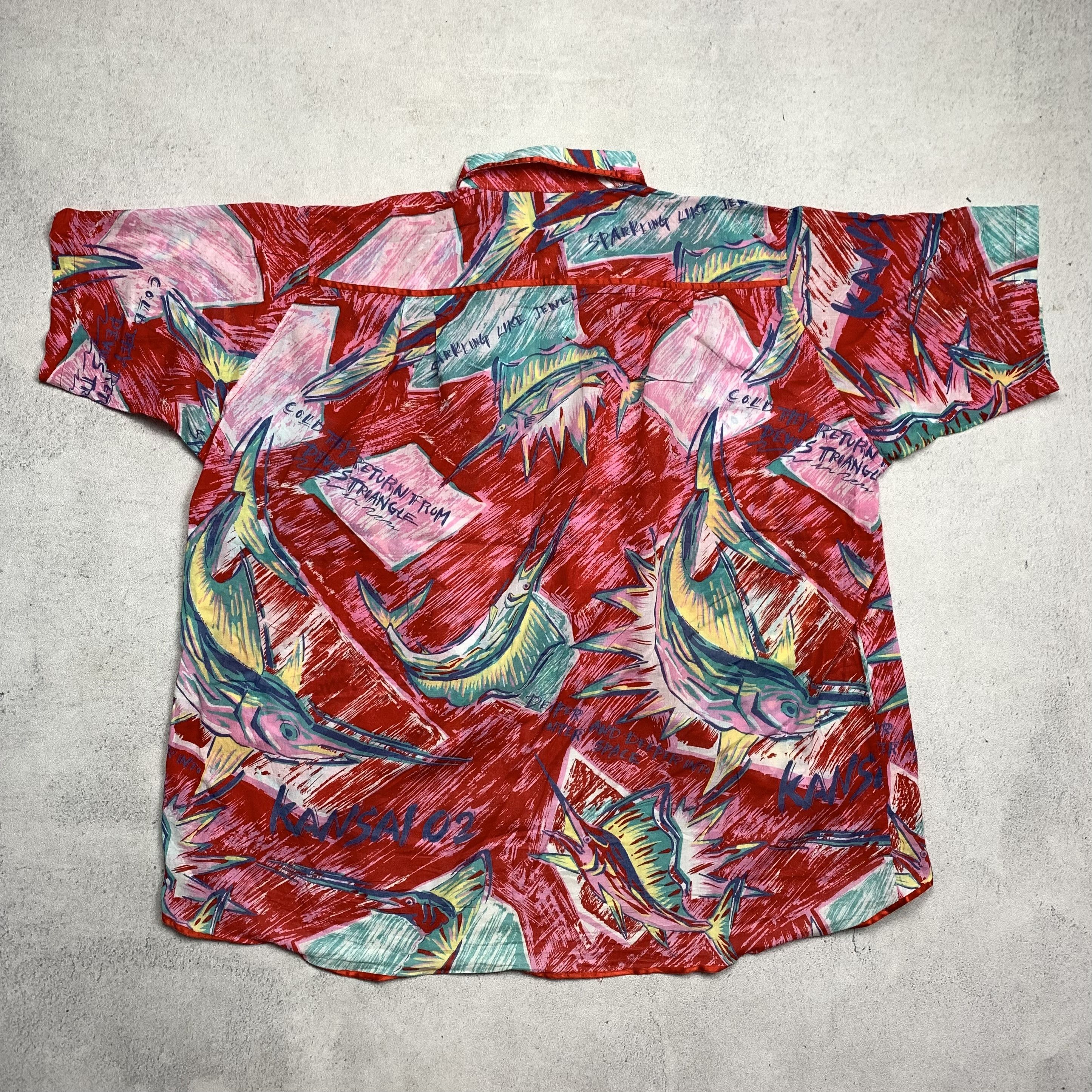 Kansai Yamamoto Vintage Kansai O2 Marlin Printed Shirt Size US M / EU 48-50 / 2 - 2 Thumbnail