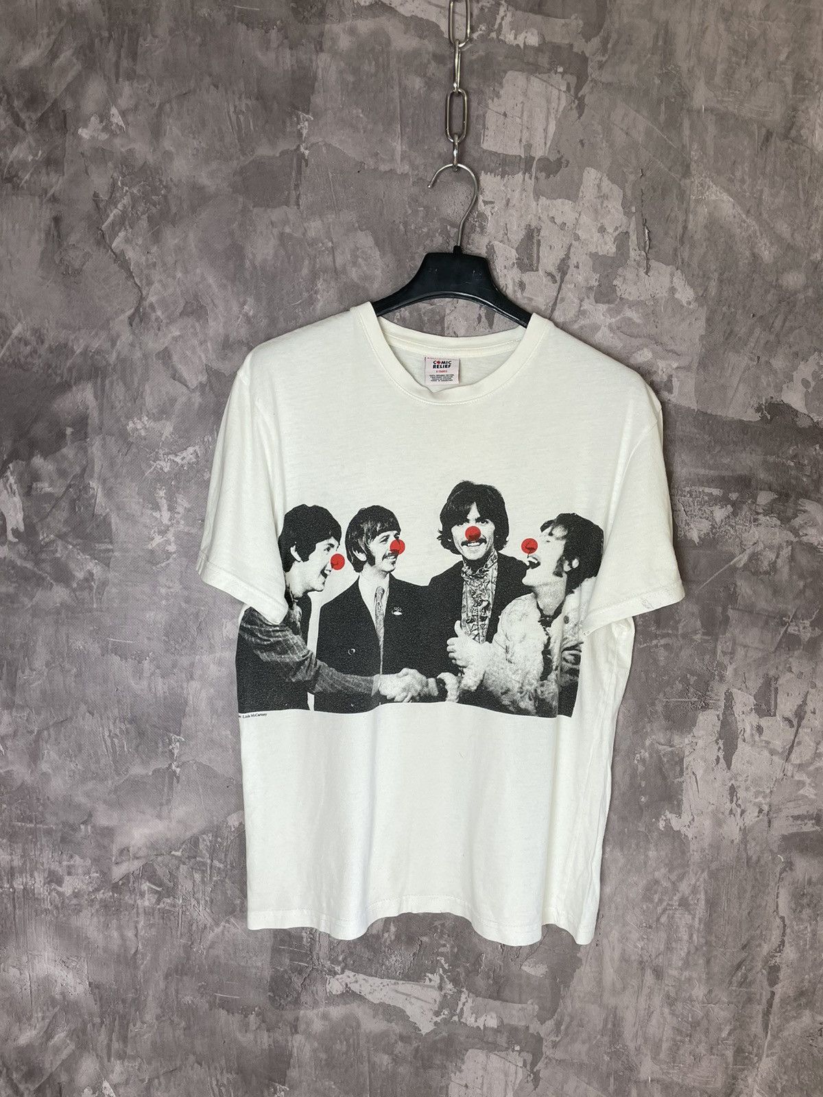 Vintage T-Shirt Comic Relief Tee Big Print Clown Y2k Style Size US XS / EU 42 / 0 - 1 Thumbnail