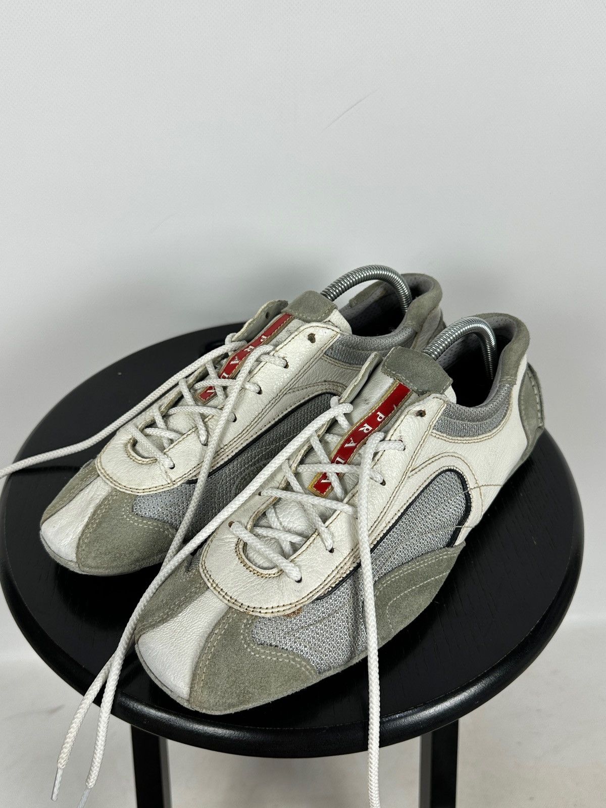 prada archive monte-calro kahki×grey Prada × Vintage Archive Vintage Prada Monte Carlo Sneakers