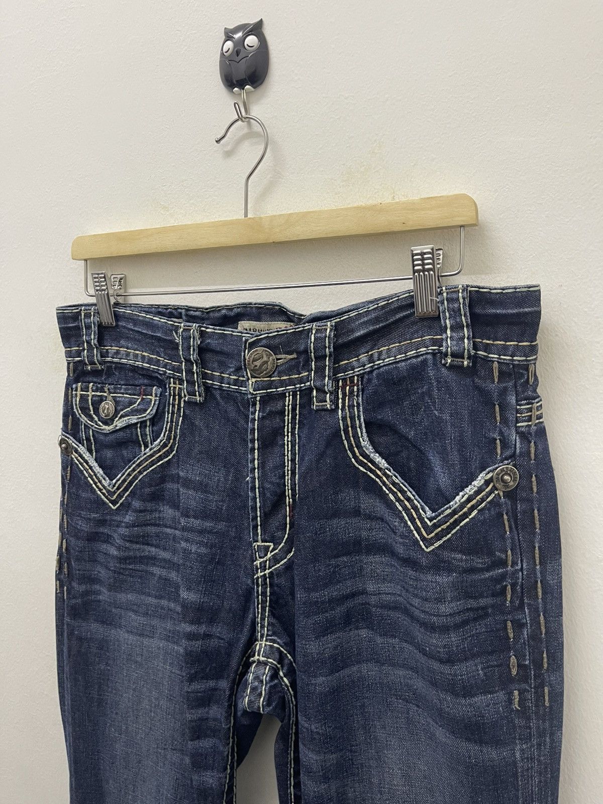 Mek Denim Rare Vintage MEK DENIM Affliction y2k Style Bootcut Flare Size US 31 - 12 Thumbnail
