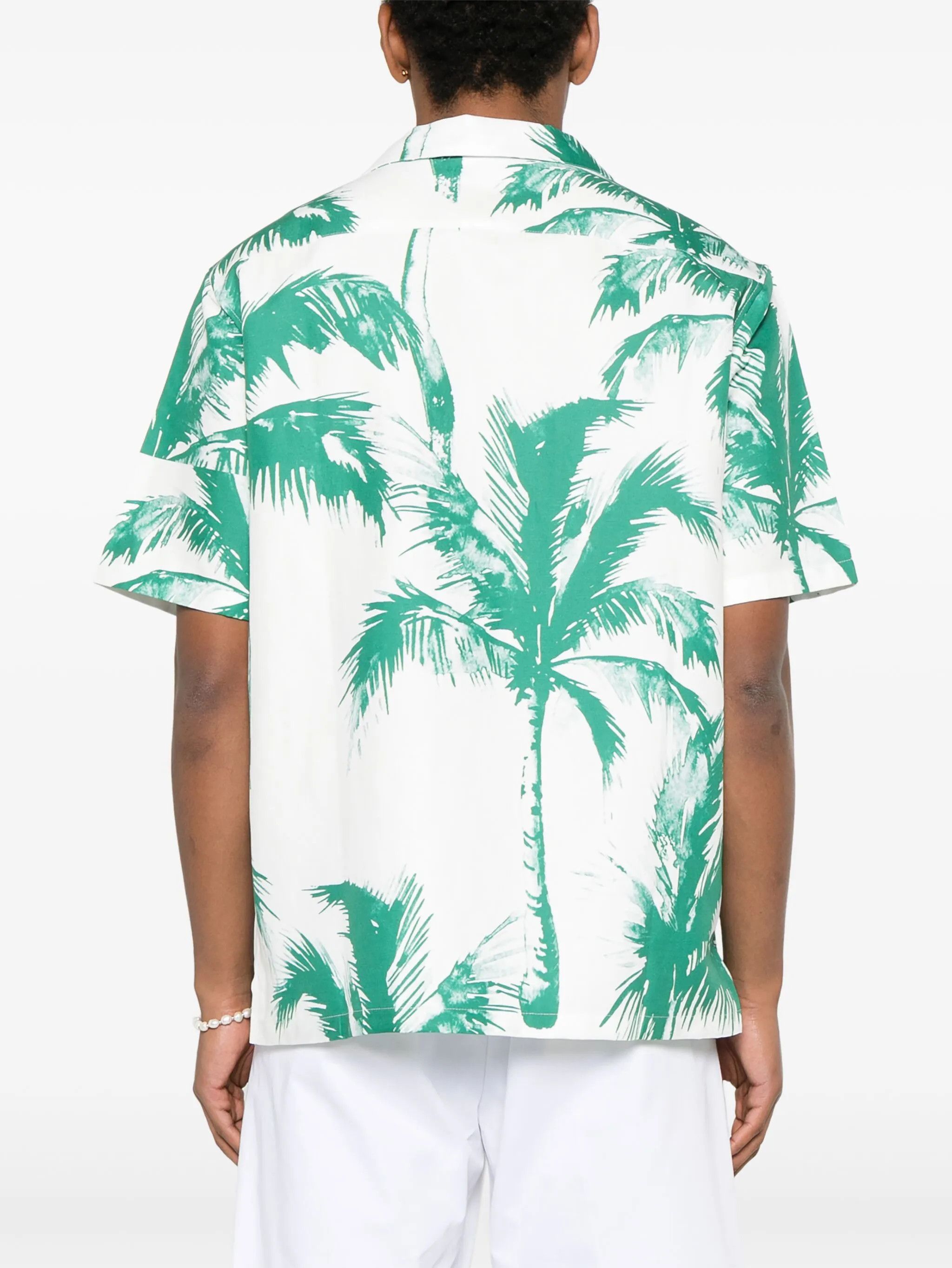 Blue Sky Inn Green Palm Cotton - Linen Shirt Size US L / EU 52-54 / 3 - 4 Thumbnail