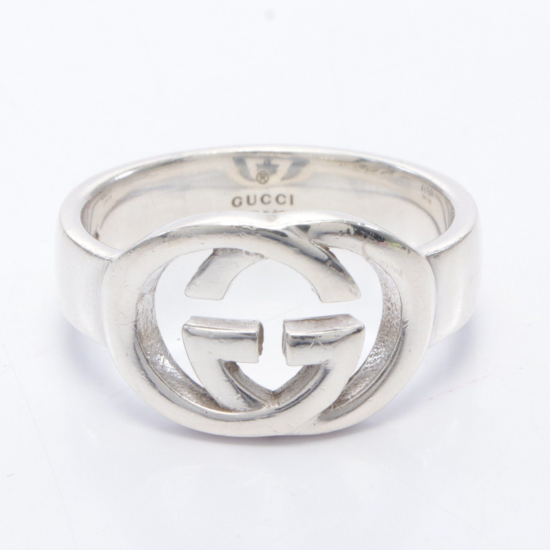 image of Gucci Interlocking G Ring Ring Sv925 Silver, Men's