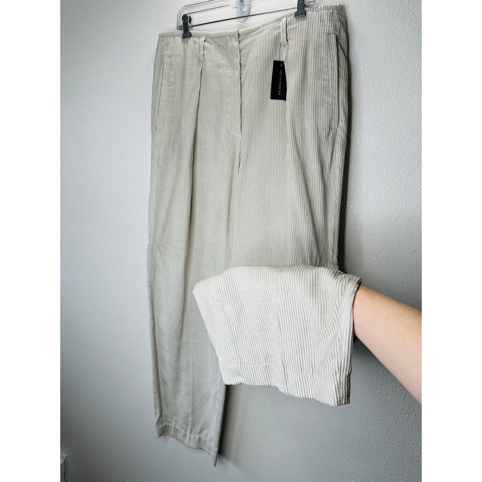 Brunello Cucinelli NWT Brunello Cucinelli Beige Front Pleat Wide Corduroy Pant Size 36" / US 14 / IT 50 - 3 Thumbnail