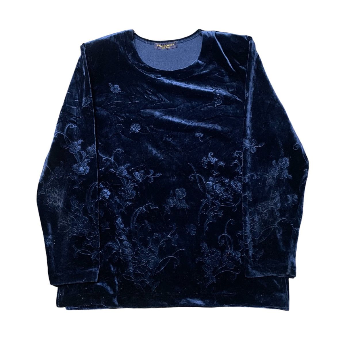Designer × Japanese Brand × Vintage 💥Vintage Dou Magot Floral Design Velvet Blouses Size M / US 6-8 / IT 42-44 - 1 Thumbnail