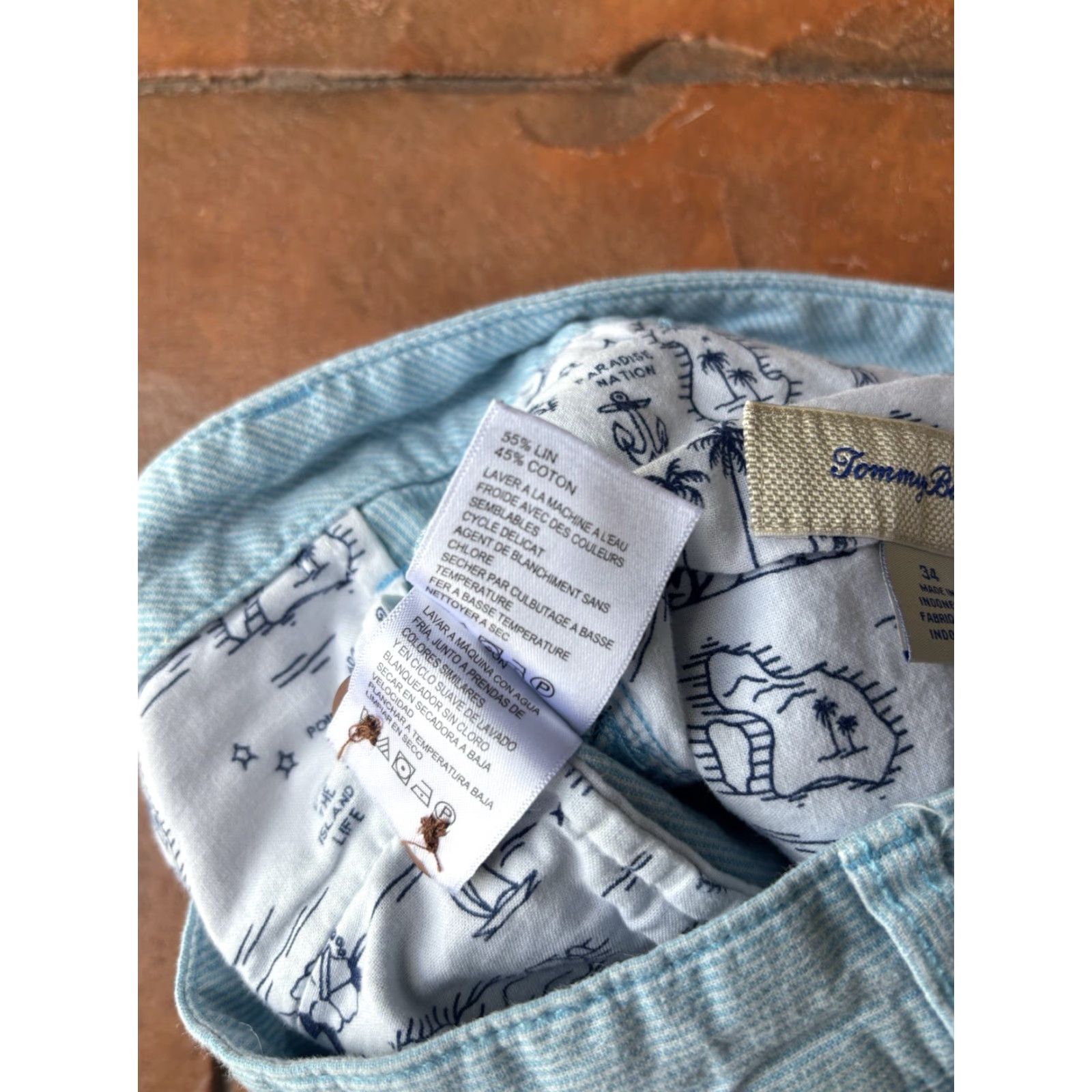 Tommy Bahama Tommy Bahama Linen Blend Chino Shorts Men’s 32 Blue Size US 32 / EU 48 - 4 Thumbnail