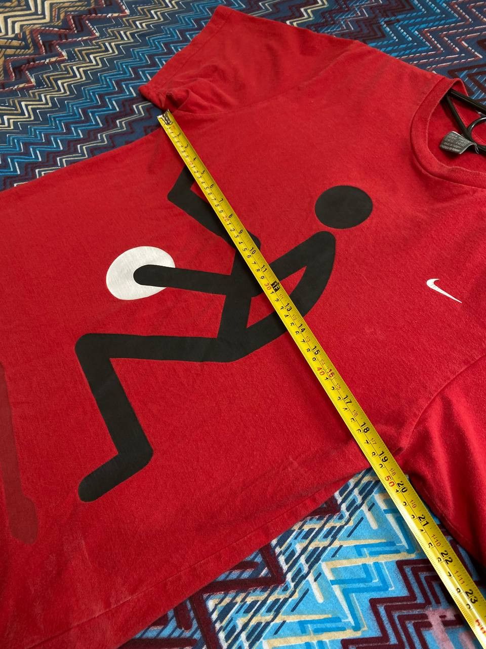 Nike Streetwear red T-Shirt Nike logo print Crazy Y2K Vintage Size US M / EU 48-50 / 2 - 14 Thumbnail
