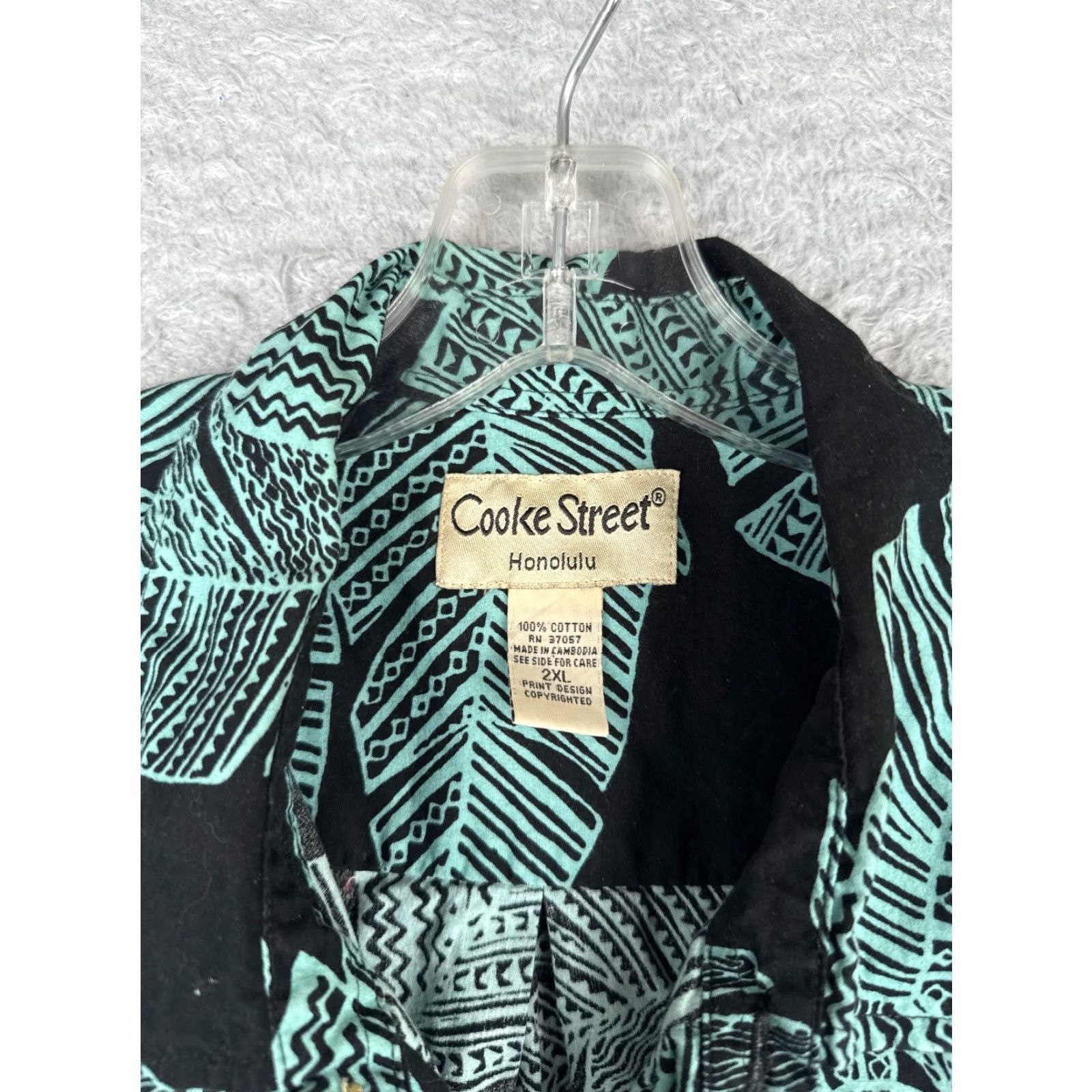 Vintage Cooke Street Shirt Men 2XL XXL Black Palm Leaf Hawaiian Button Up Cotton Casual Shirt Size US XXL / EU 58 / 5 - 7 Thumbnail