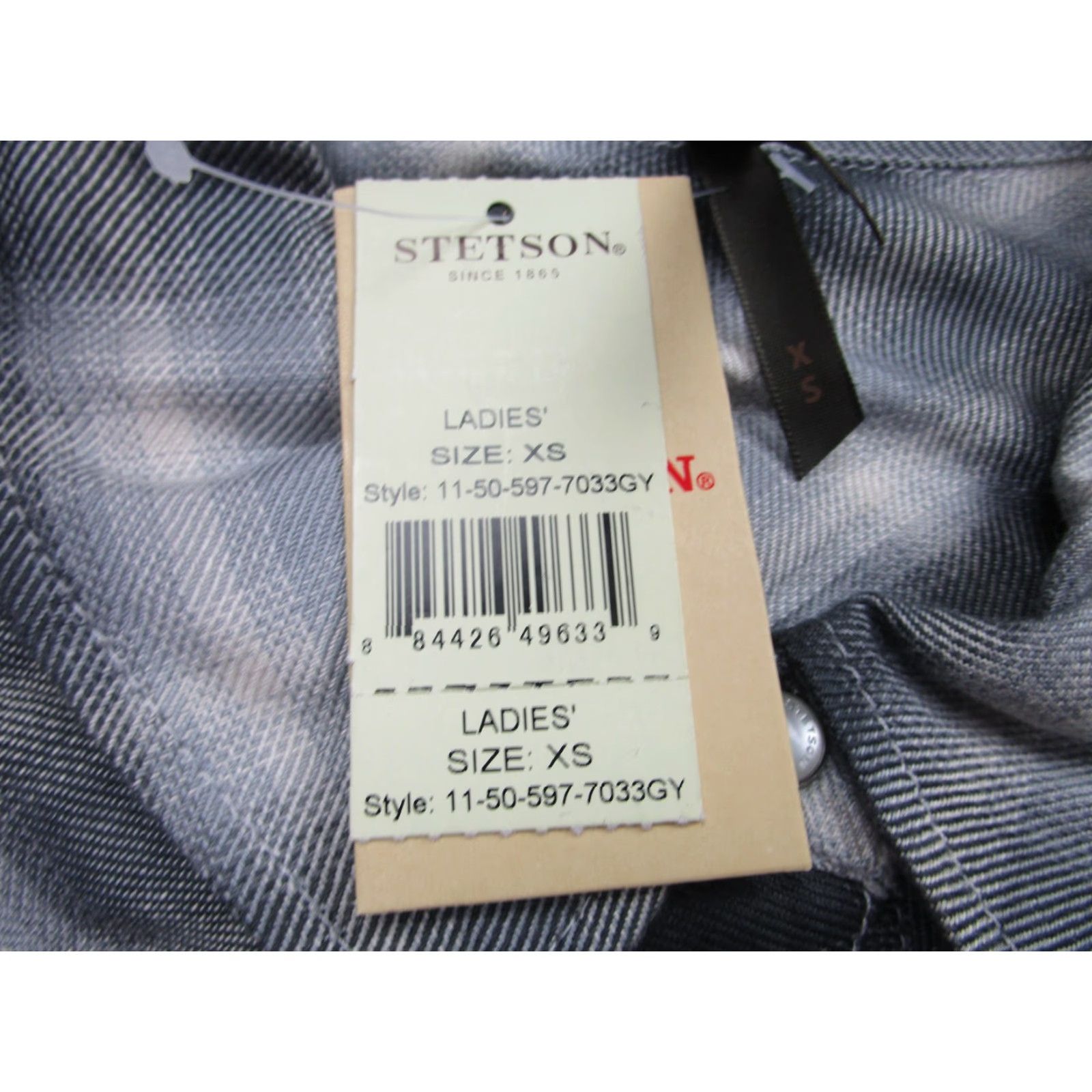 Stetson Stetson Shirt XS Gray Plaid Pearl Snap Western Button-Up 11-50-597-7033GY Womens Size XS / US 0-2 / IT 36-38 - 4 Thumbnail