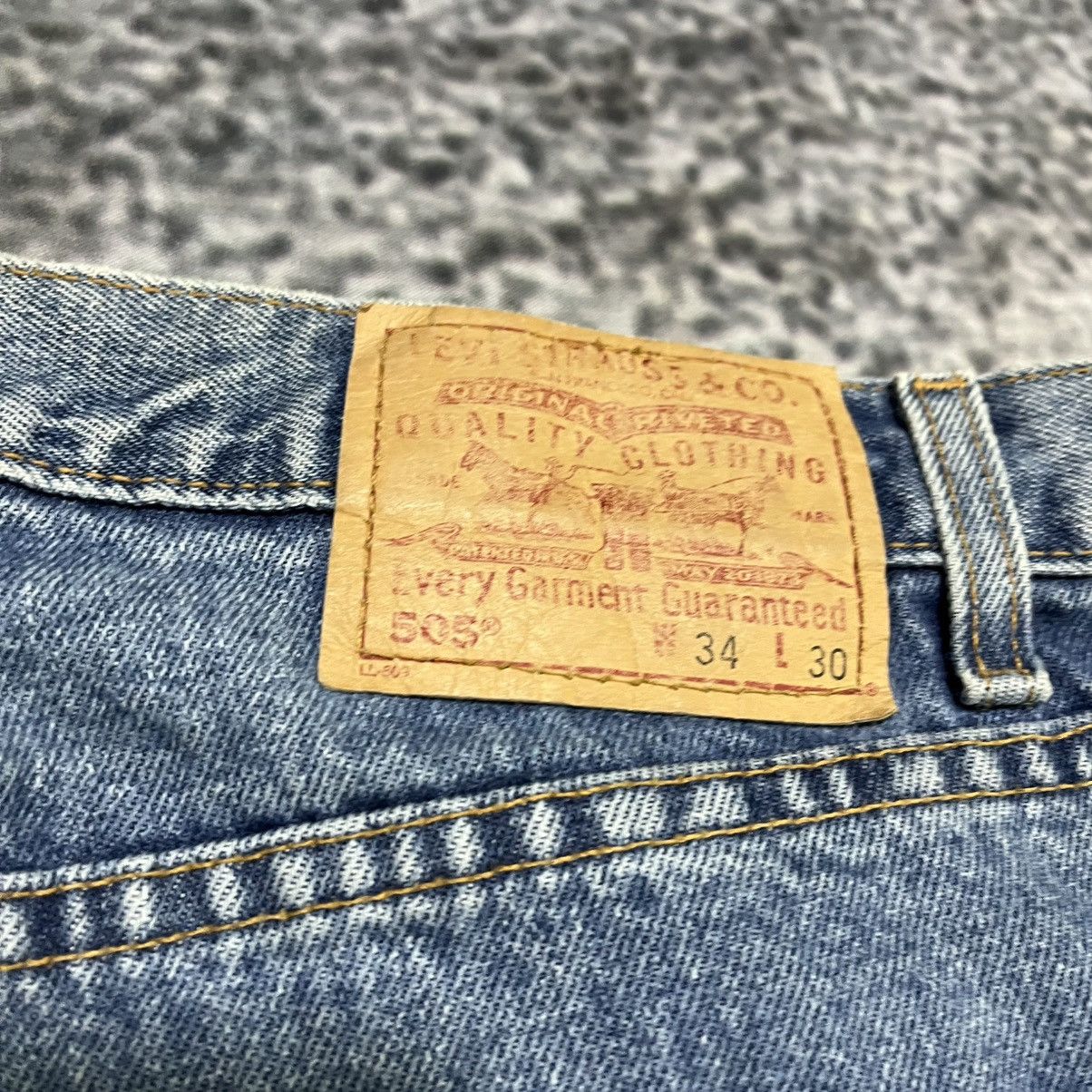 Levi's VINTAGE 90s LEVI'S 505 REGULAR FIT STRAIGHT LEG BLUE JEANS Size US 34 / EU 50 - 6 Thumbnail