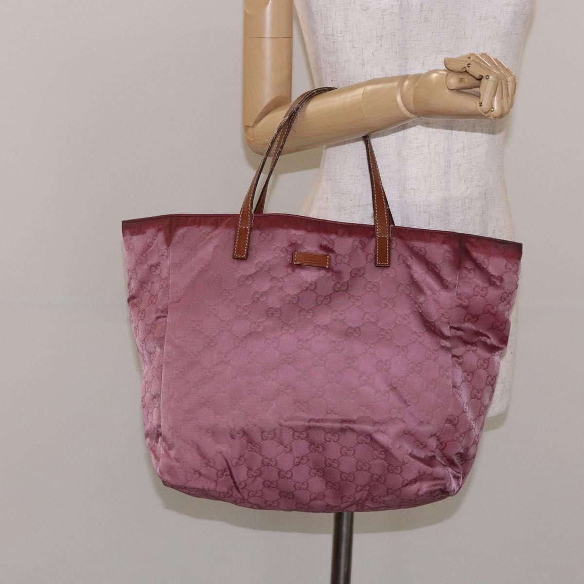 Gucci GUCCI GG Canvas Tote Bag Nylon Pink Silver Size ONE SIZE - 21 Thumbnail