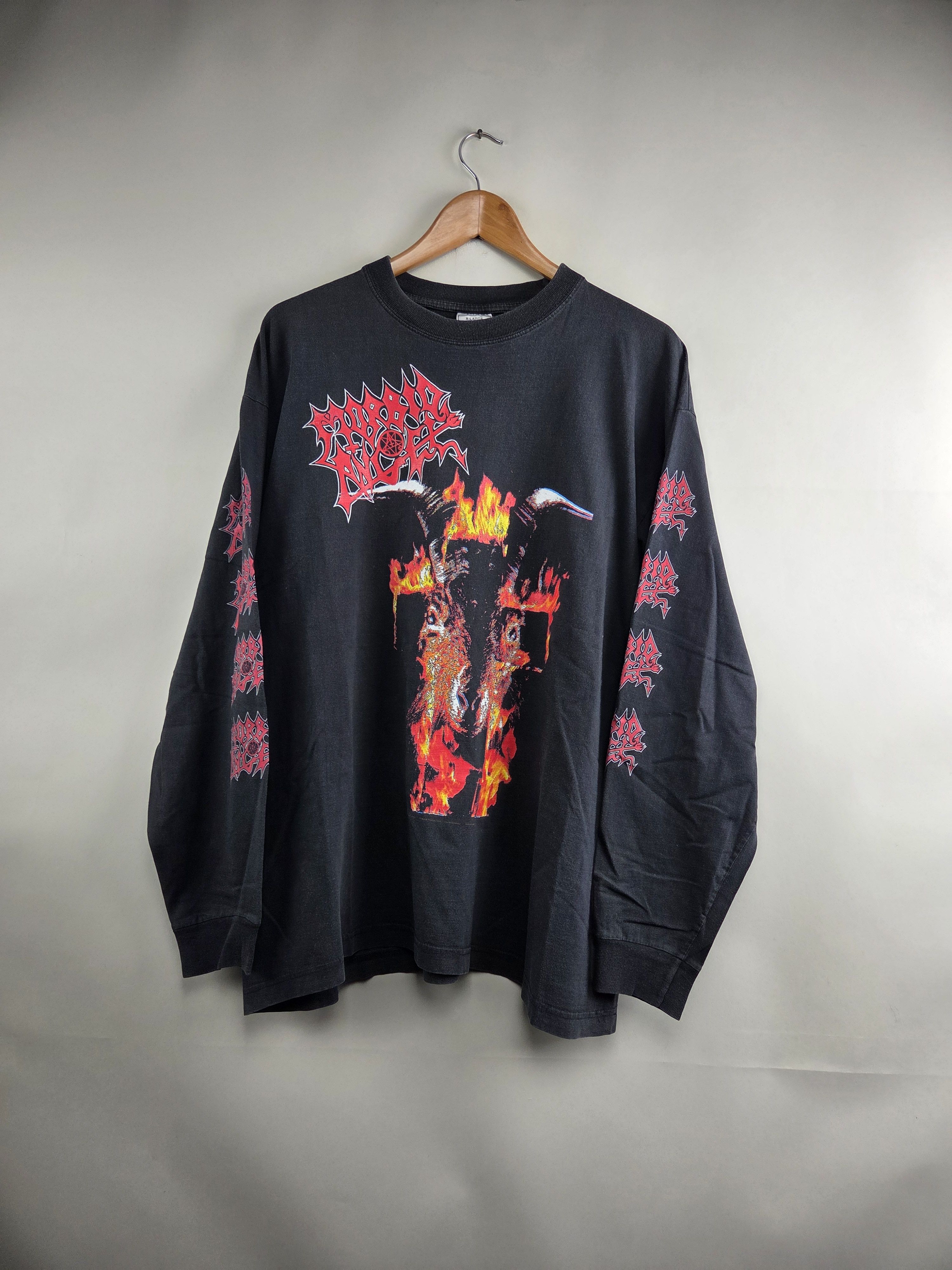 Band Tees × Vintage 90s Morbid Angel Goat Covenant Long-sleeved XL 23" 29.5" Size US XL / EU 56 / 4 - 8 Thumbnail