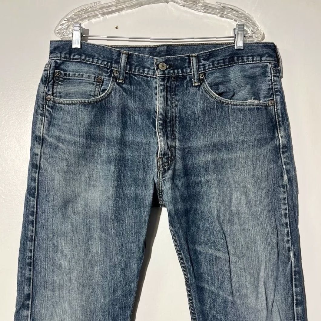 Levi's Levi's 505 Regular Fit Straight Jeans Mens 36x30 Medium Blue Denim M62 Size US 36 / EU 52 - 2 Thumbnail