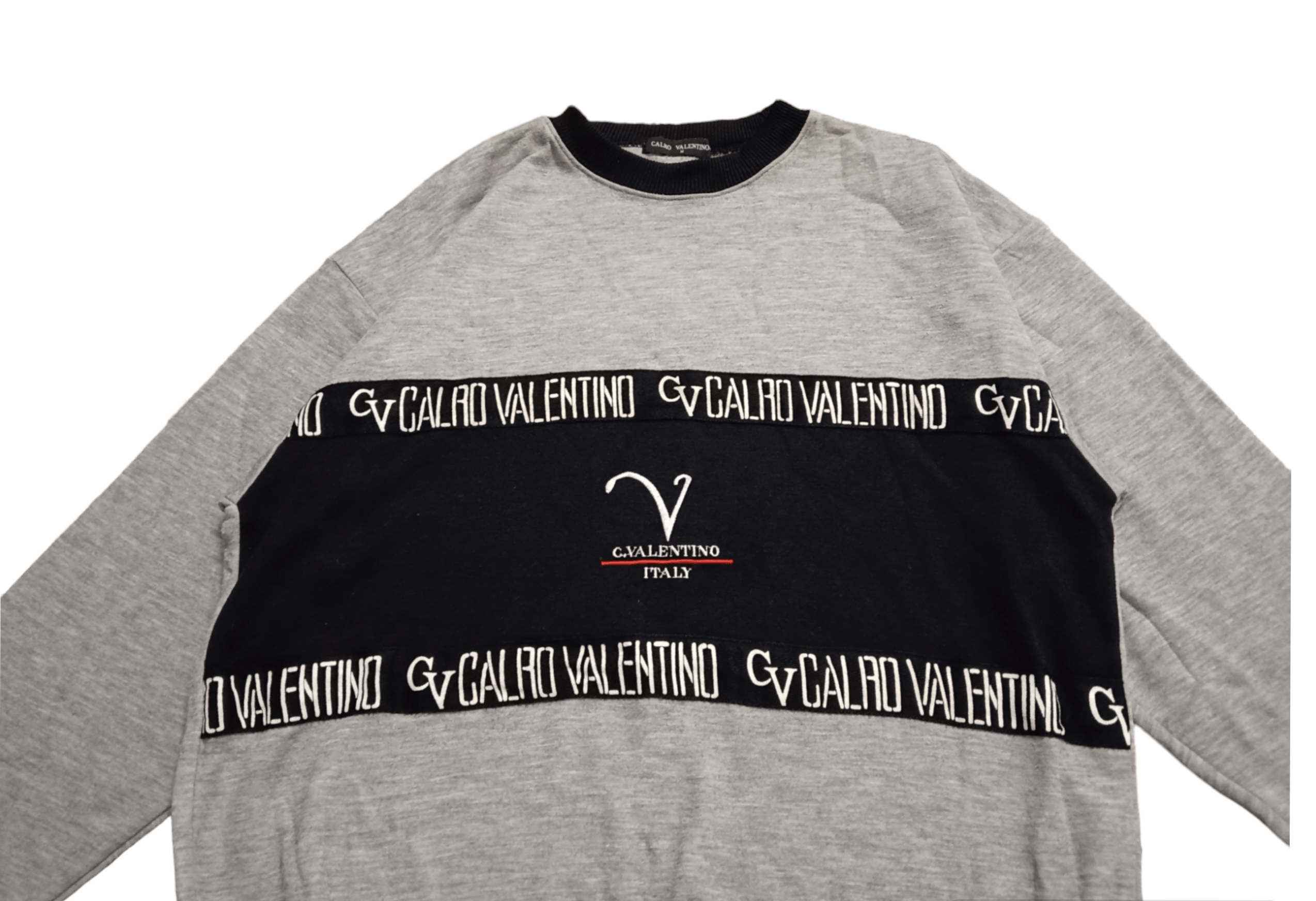 Valentino × Vintage Vintage Carlo Valentino Big Logo Sweatshirt Size US M / EU 48-50 / 2 - 2 Thumbnail