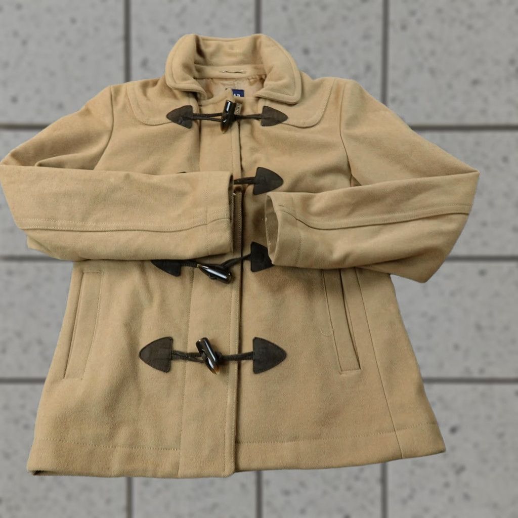 Gap Gap Jacket Pea Coat Womens XS Beige Wool Blend Short Zip Duffle Full Zip Toggle Parka Casual Winter Size XS / US 0-2 / IT 36-38 - 1 Thumbnail