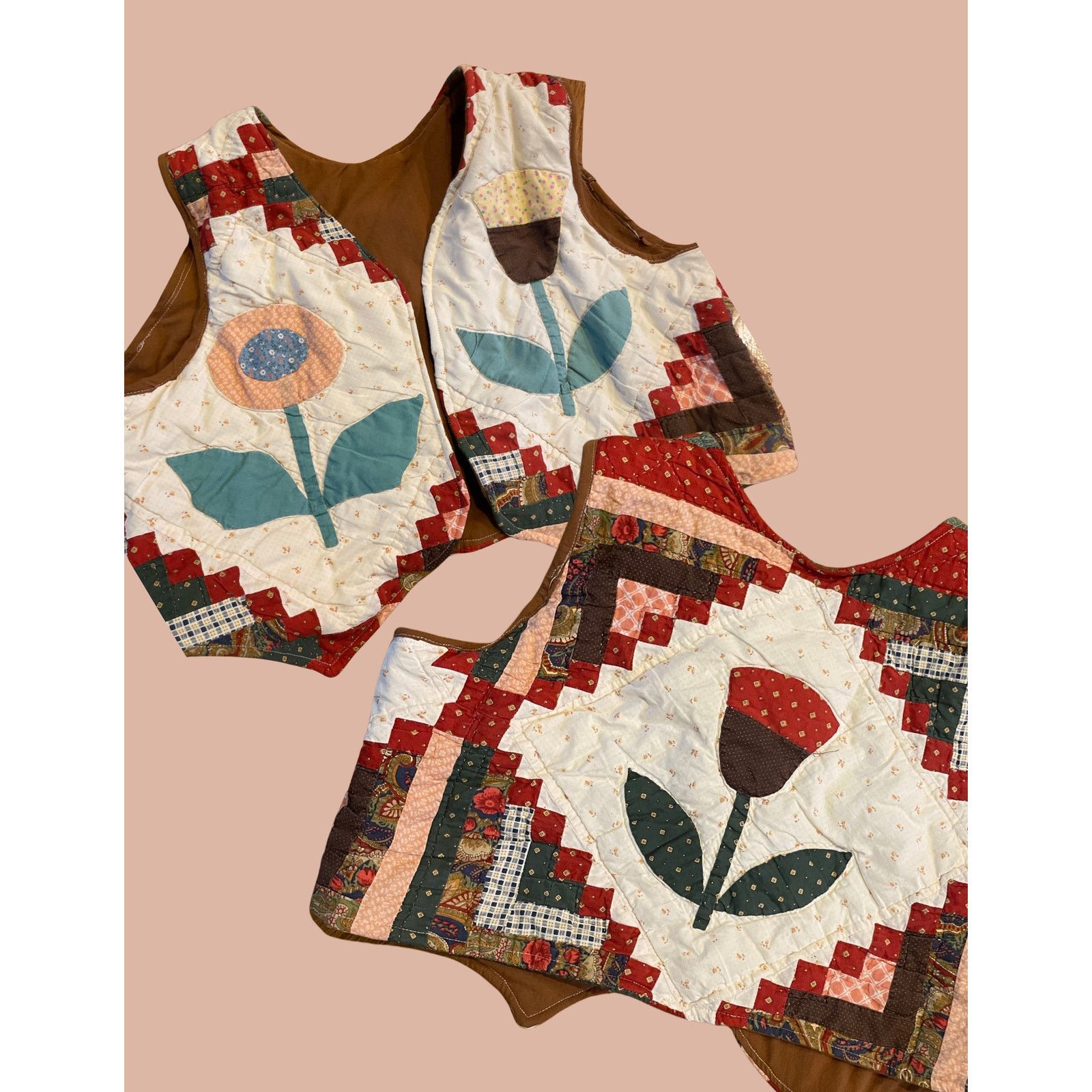 Handmade Handmade Quilted Vest | Boho Indie Maximalist Reworked Size ONE SIZE - 1 Thumbnail