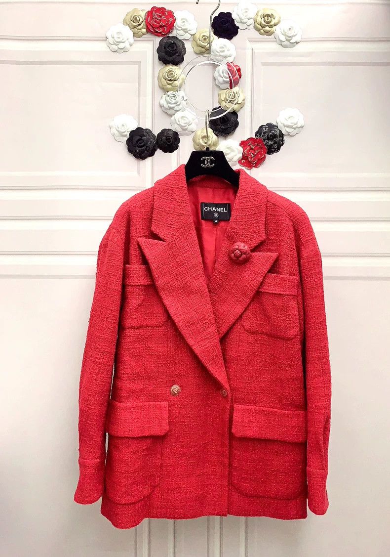 Chanel Chanel 22P red camellia jacket Size XS / US 0-2 / IT 36-38 - 1 Thumbnail