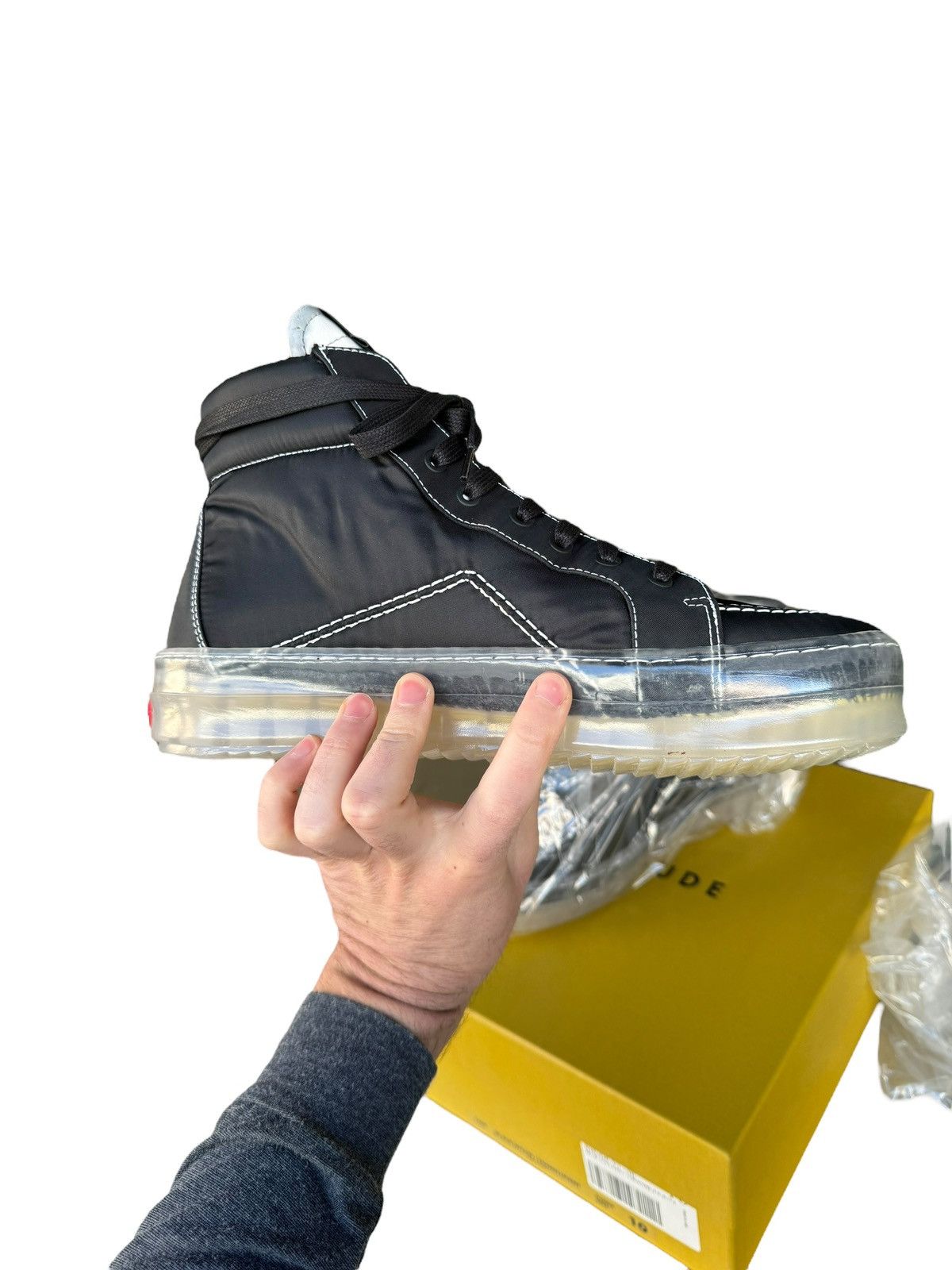 Rhude V1 Black Hi Translucent Sole Size US 9 / EU 42 - 11 Thumbnail