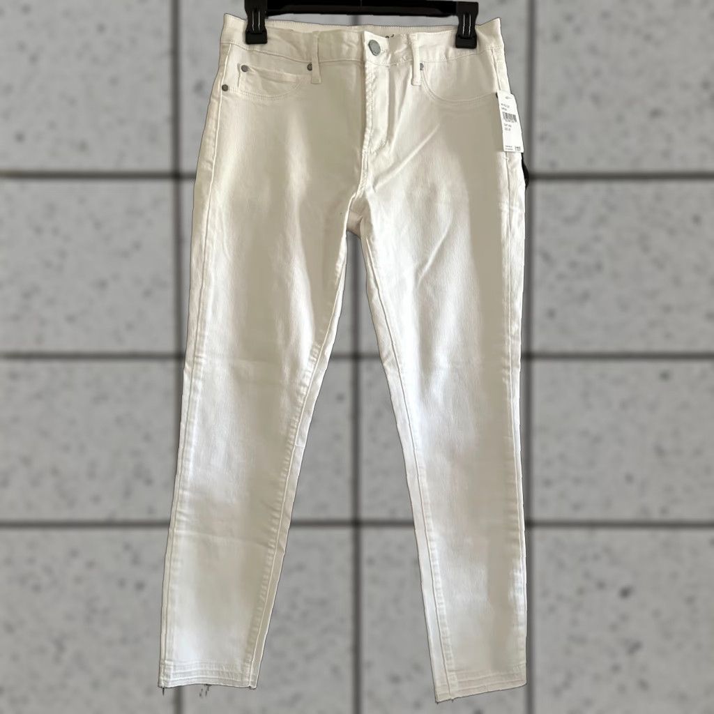 Vintage Articles Of Society Cropped Jeans Shirt Womens 28 White Slim 5-Pocket Denim High Rise NWT Size 28" / US 6 / IT 42 - 1 Thumbnail