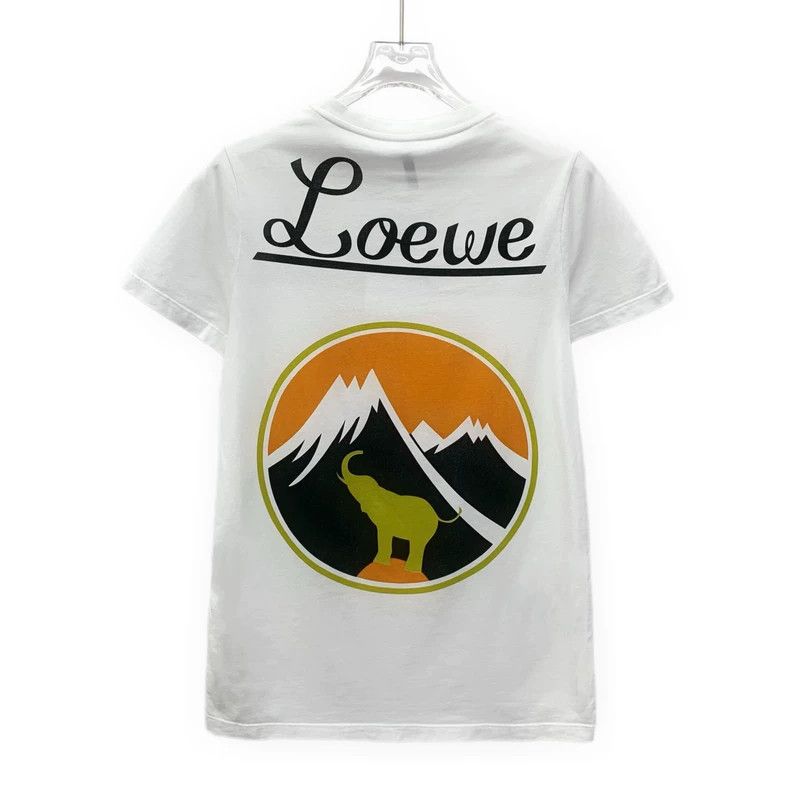 Loewe LOEWE White logo snow mountain elephant printed cotton rou Size XS / US 0-2 / IT 36-38 - 2 Thumbnail