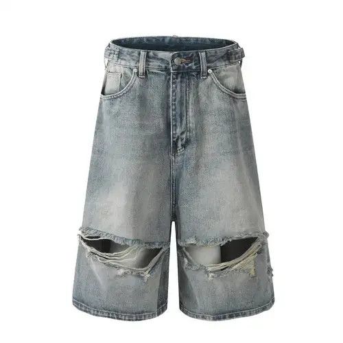 Other American street loose casual wide-leg ripped denim shorts Size US 32 / EU 48 - 1 Thumbnail