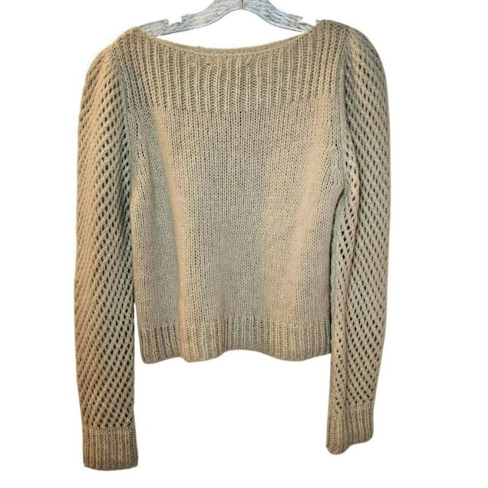 LoveShackFancy LoveShackFancy Alpaca Wool Blend Sweater – XS – Cream – Bat Size XS / US 0-2 / IT 36-38 - 5 Thumbnail