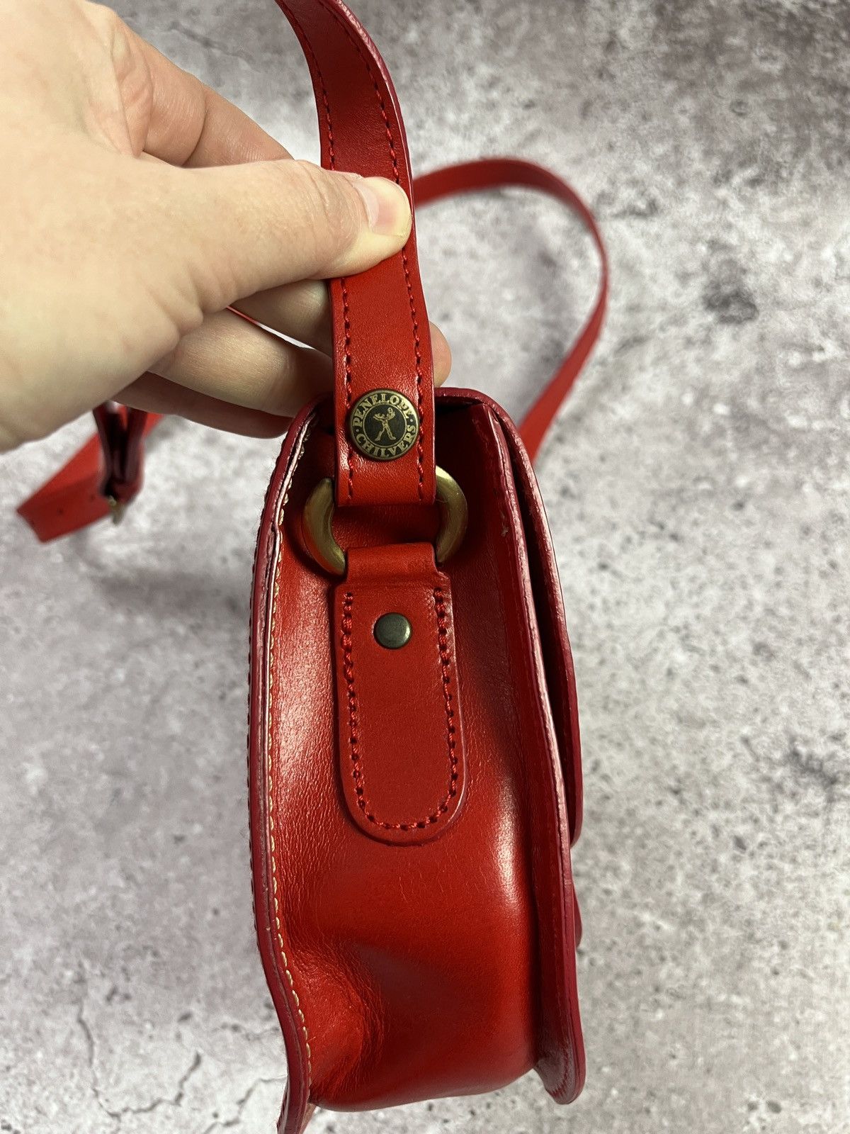 Other Penelope Chilvers Red Leather Mini Saddle Crossbody Bag Size ONE SIZE - 5 Thumbnail