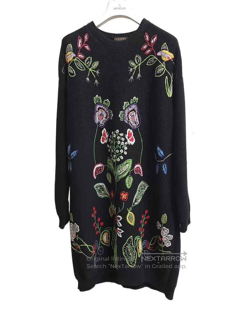 Valentino Valentino Black embroidered sweater dress Size S / US 4 / IT 40 - 2 Thumbnail
