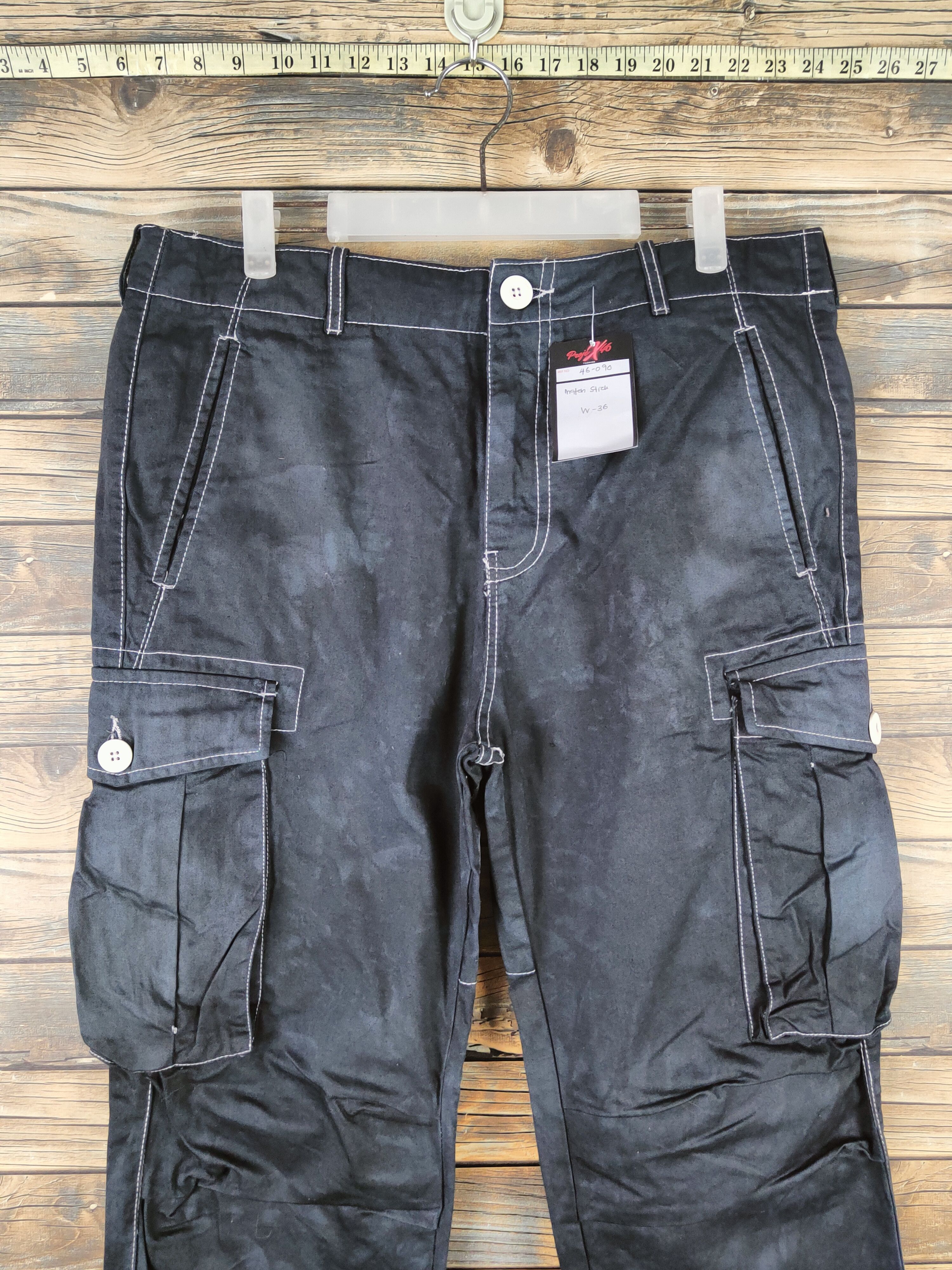 Japanese Brand DL Match Stick Black Multipocket Cargo Pants #46-090 Size US 34 / EU 50 - 2 Thumbnail