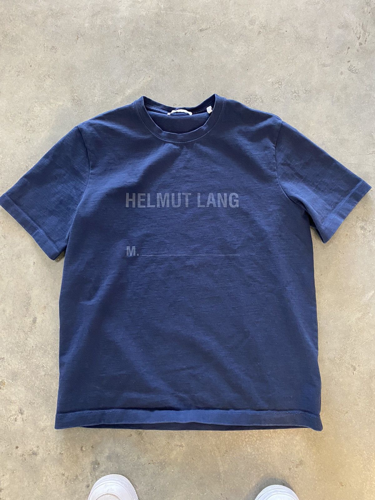 Helmut Lang Helmut Lang Stamped Logo T-shirt Navy Size US M / EU 48-50 / 2 - 1 Thumbnail