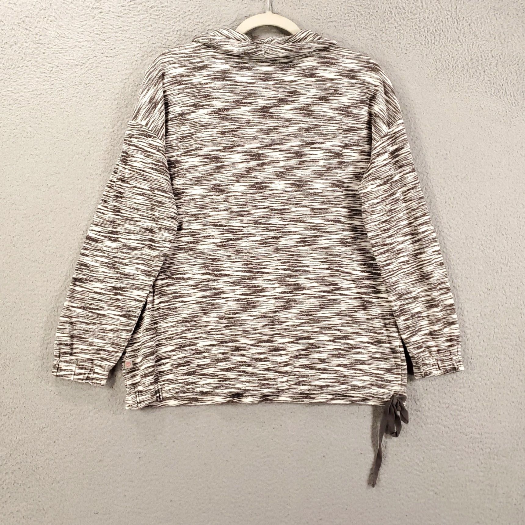Talbots Womens Sweater Talbots Pullover Knit Cowl Neck Multicolor Black White Heathered Geometric Long Sleeve Petite PL Size Regular Modern Classic Women Size L / US 10 / IT 46 - 7 Thumbnail