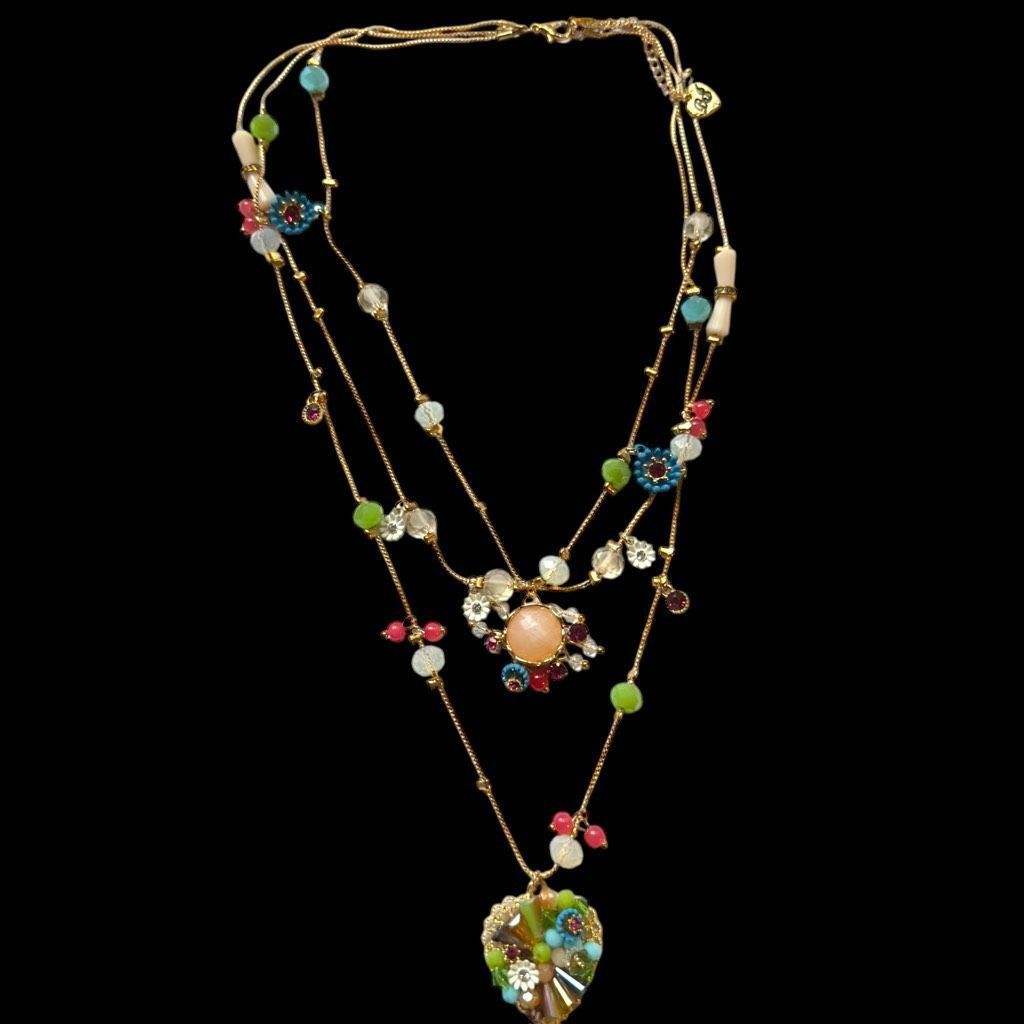 Betsey Johnson BETSY JOHNSON Jewelry Gold Pjnk Blue Green Sequin Rhinestone Size ONE SIZE - 3 Thumbnail