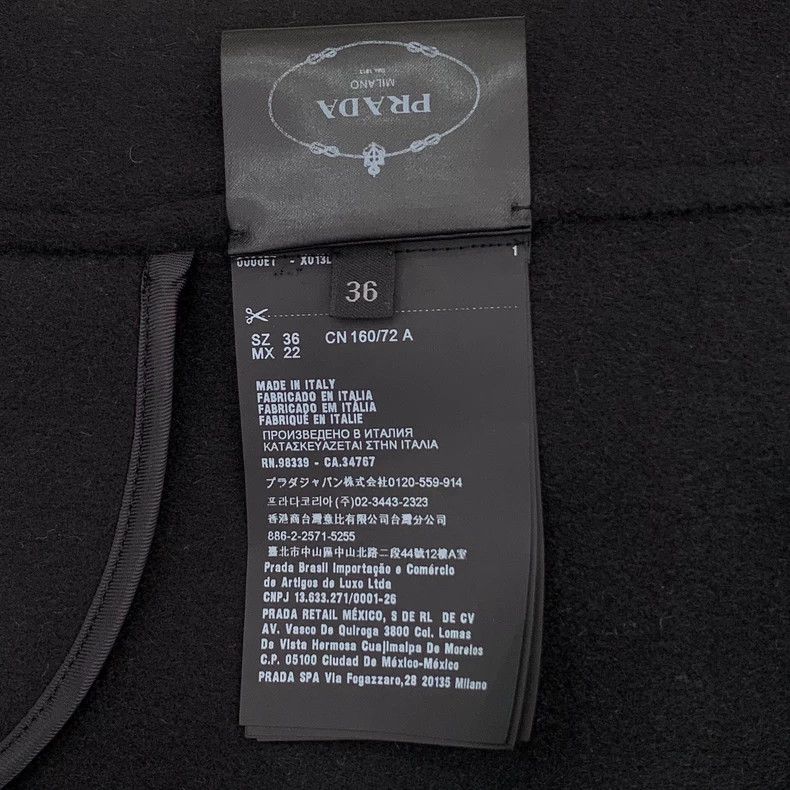 Prada Prada Size XS Black diamond lapel wool coat size XS 2501-Ne Size US XXS / EU 40 - 7 Thumbnail