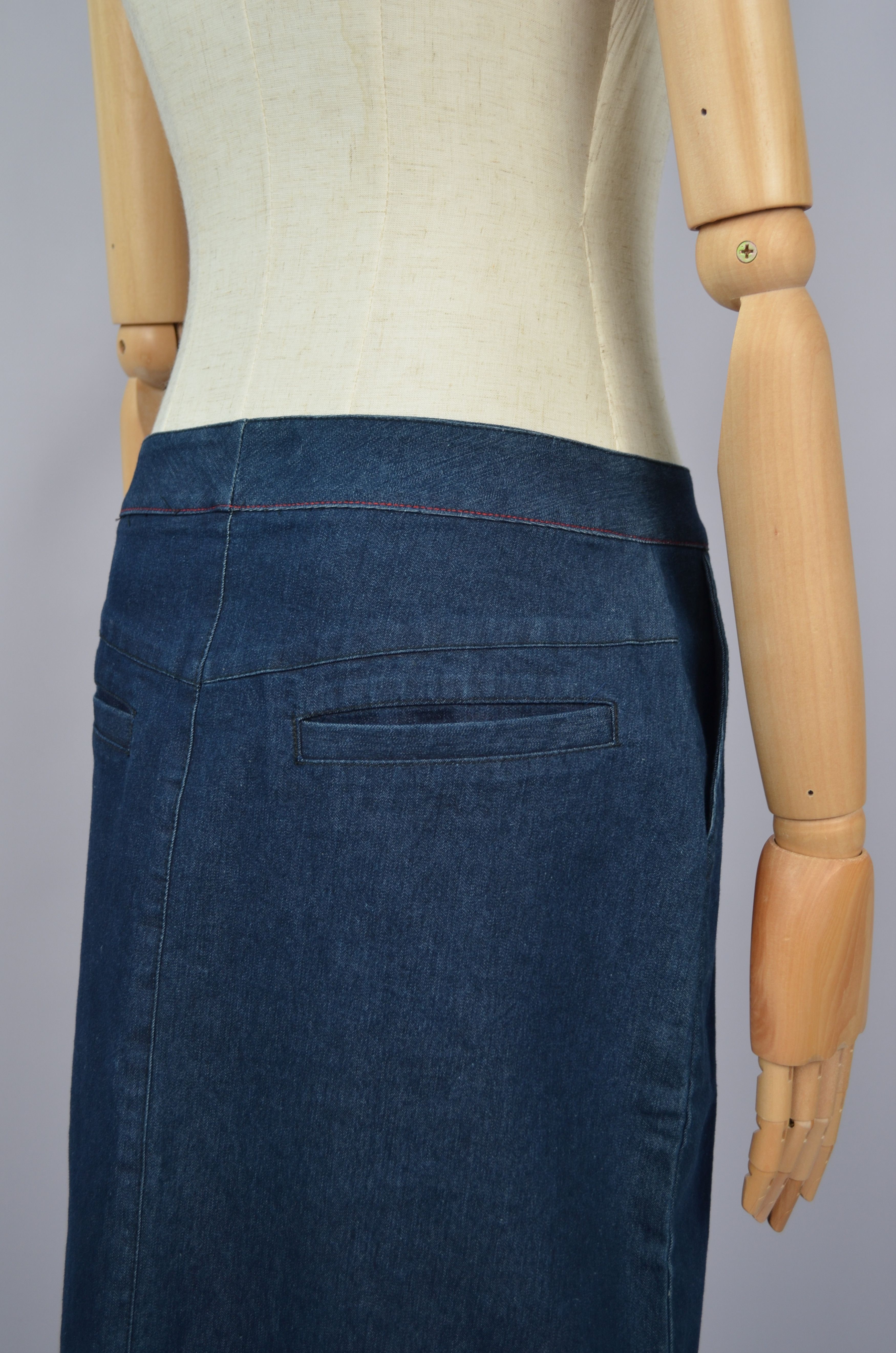 Designer × Stussy Stussy Blue Denim Long Skirt Size 7 / 28 Small y2k 00s NWT Size 28" / US 6 / IT 42 - 10 Thumbnail