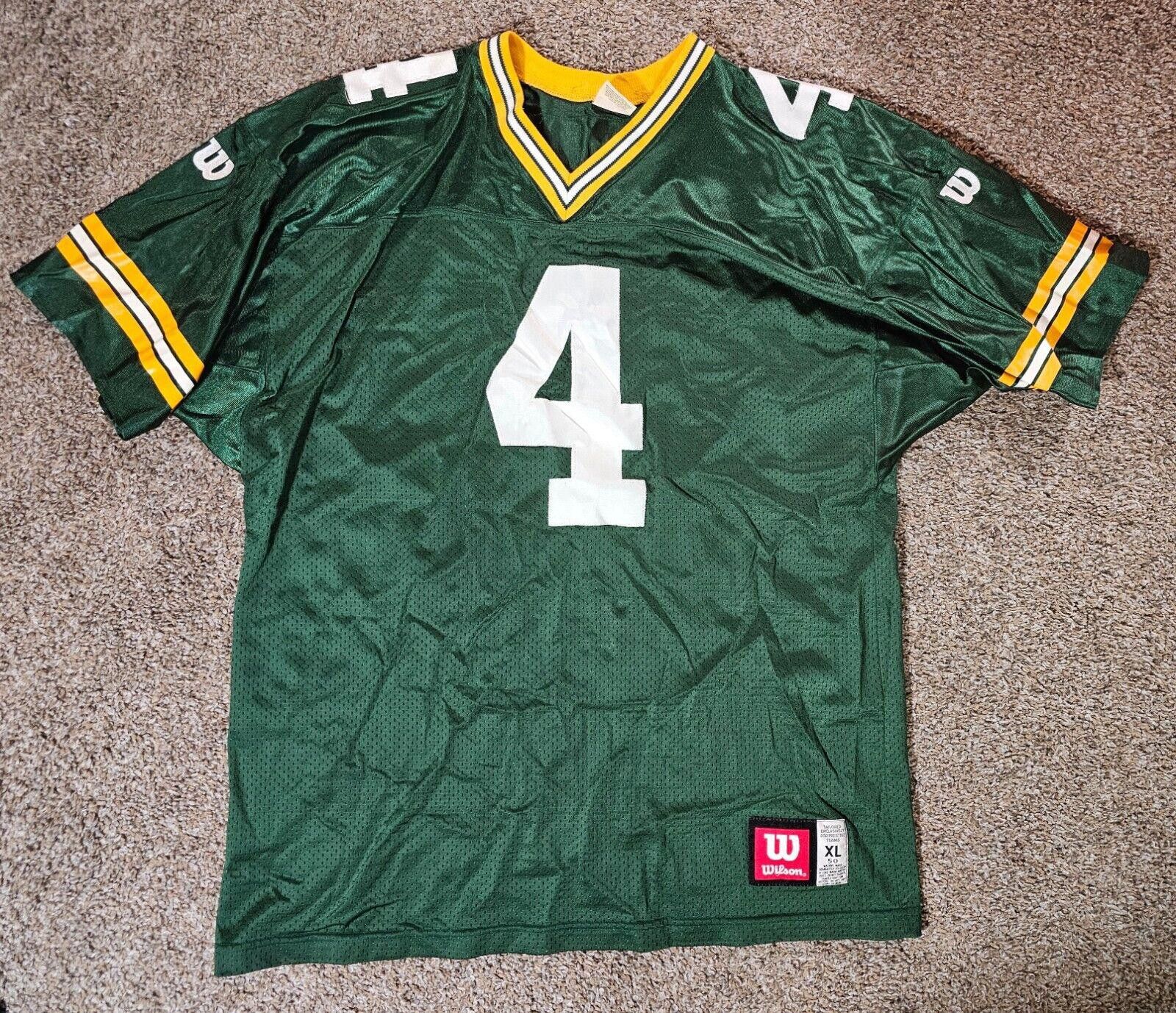 Wilson Wilson Packers Brett Favre NFL Football Jersey #4 Green XL50 Size US XL / EU 56 / 4 - 1 Thumbnail
