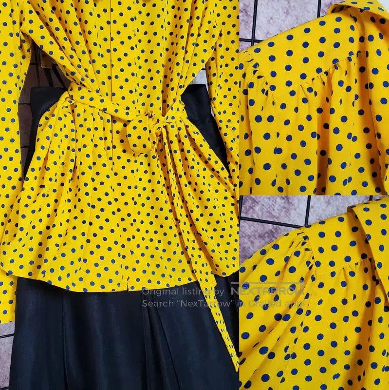 Dior Dior Yellow Polka Dot Long Sleeve Shirt . Size M / US 6-8 / IT 42-44 - 4 Thumbnail