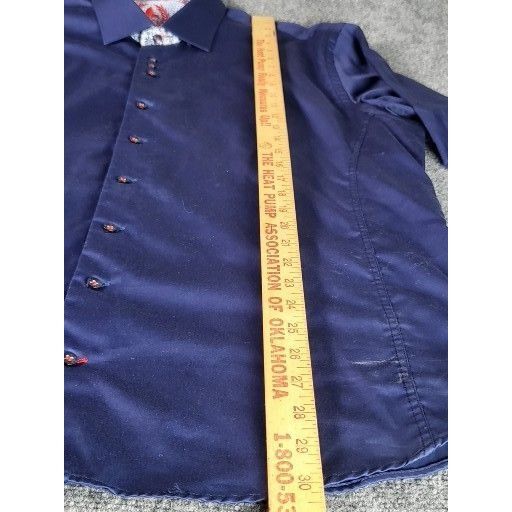 Au Noir Au Noir Button Up Shirt Men Sz L Blue Made In Italy Designer Size US L / EU 52-54 / 3 - 4 Thumbnail