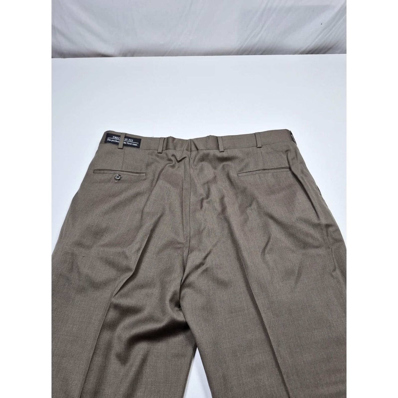 Vintage VINTAGE Precision Fit Dress Pants Mens 40x36 Brown Wool Pleated Unhemmed Super 100s Size US 40 / EU 56 - 7 Thumbnail