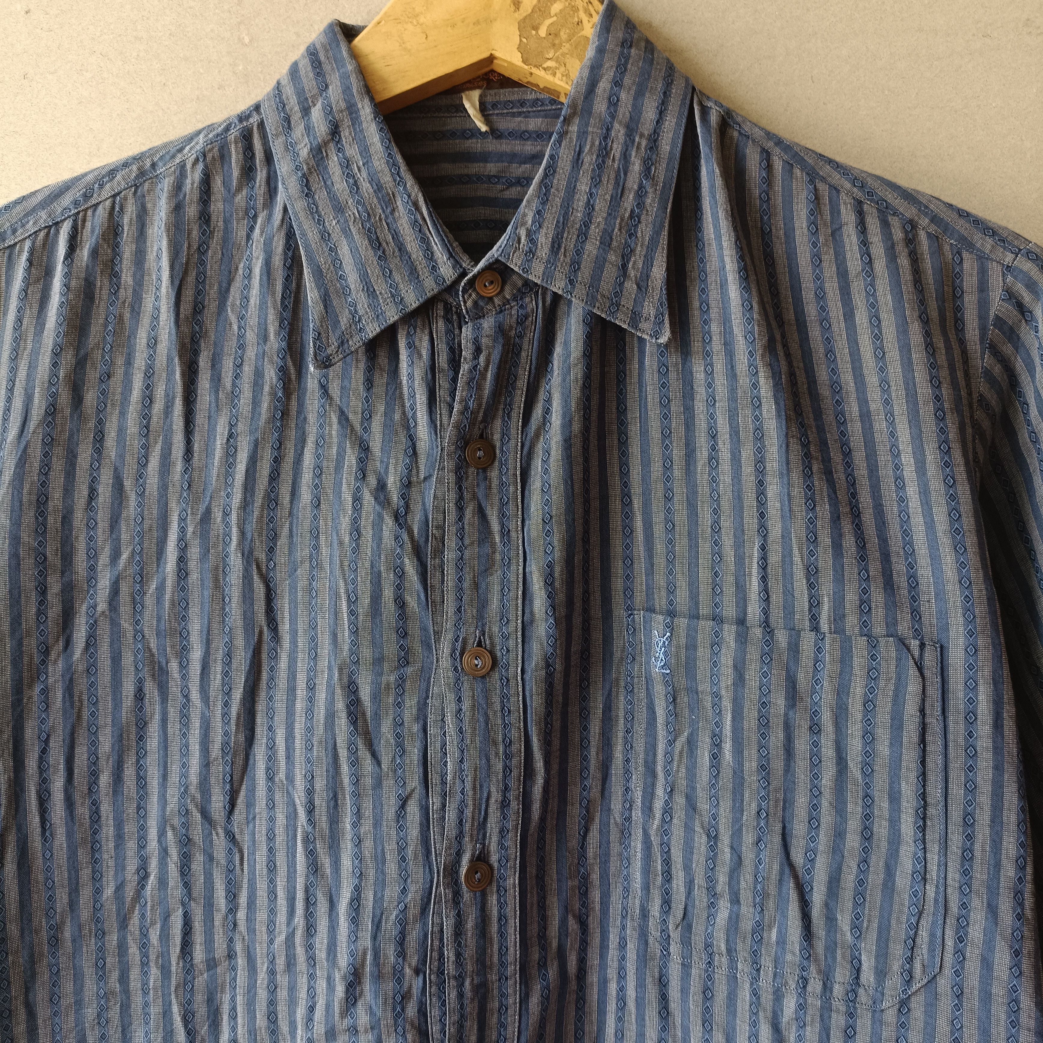 Yves Saint Laurent Vintage Yves Saint Laurent Stripe Shirt Size US M / EU 48-50 / 2 - 2 Thumbnail