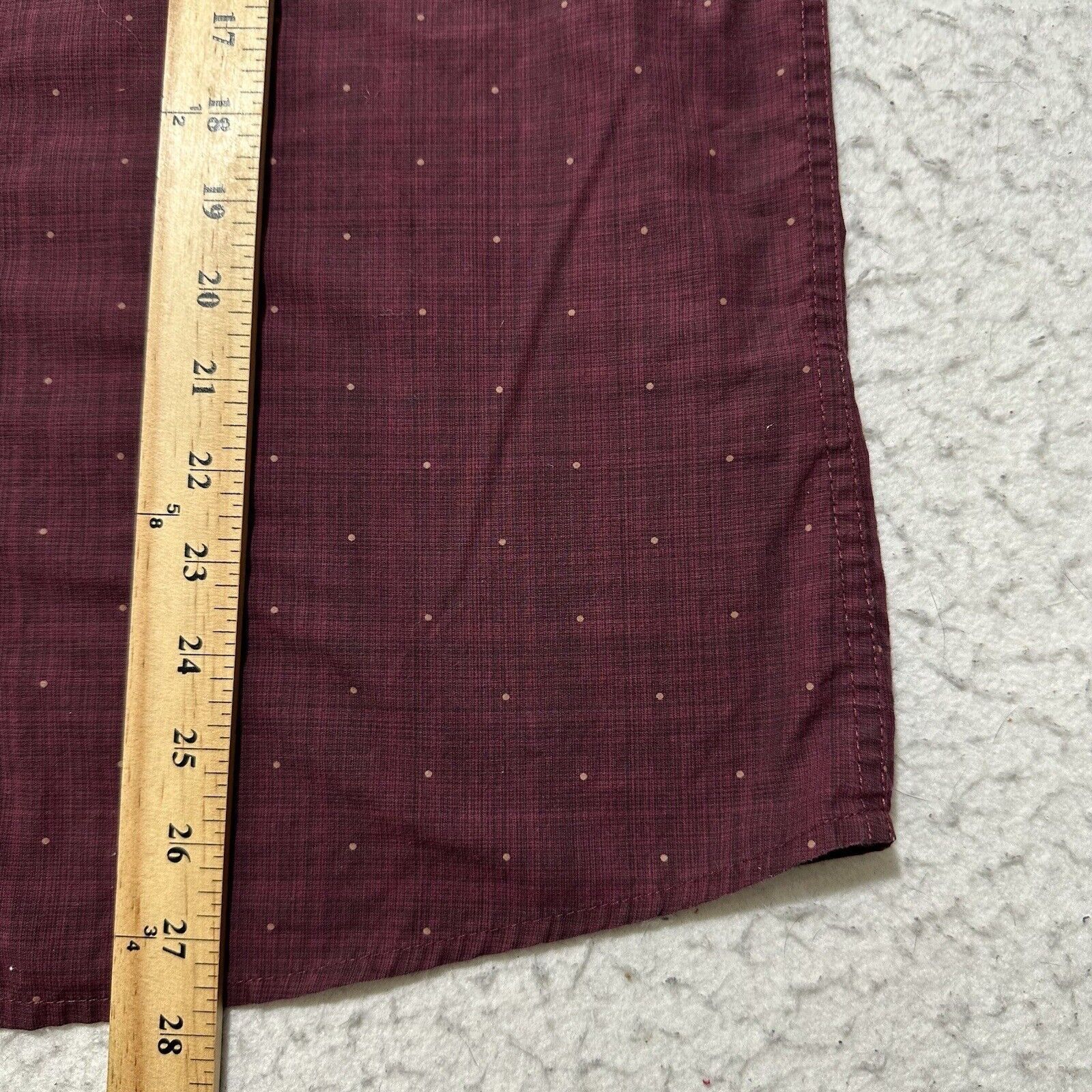 Haggar Haggar Medium Button Down Dress Shirt Burgundy Polka Dot Size US M / EU 48-50 / 2 - 8 Thumbnail