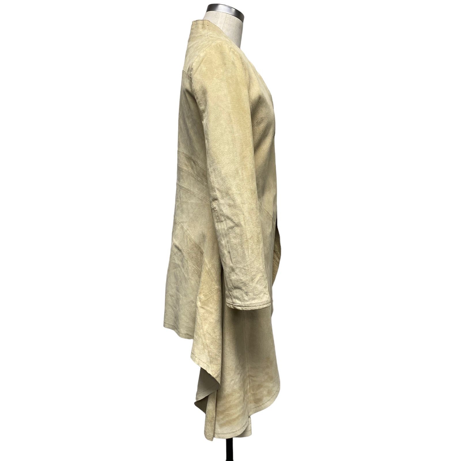 Vintage Arden B Tan Suede Leather Tailored Handkerchief Hem Jacket Size M / US 6-8 / IT 42-44 - 5 Thumbnail