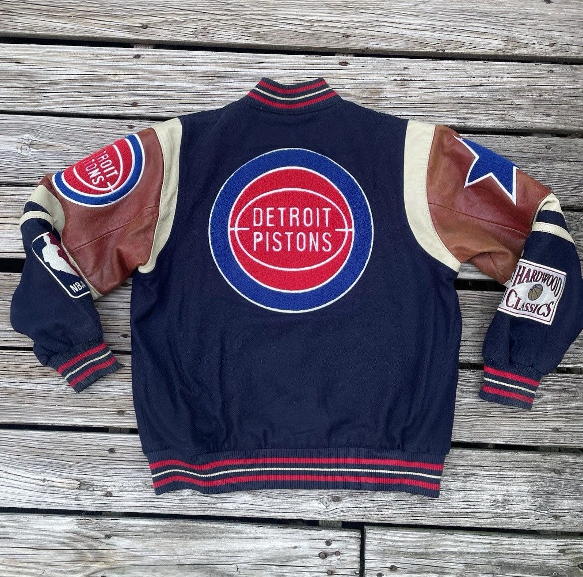 Jeff Hamilton Vintage 2005 Detroit Pistons Jeff Hamilton Reversible Bomber Size US L / EU 52-54 / 3 - 2 Thumbnail