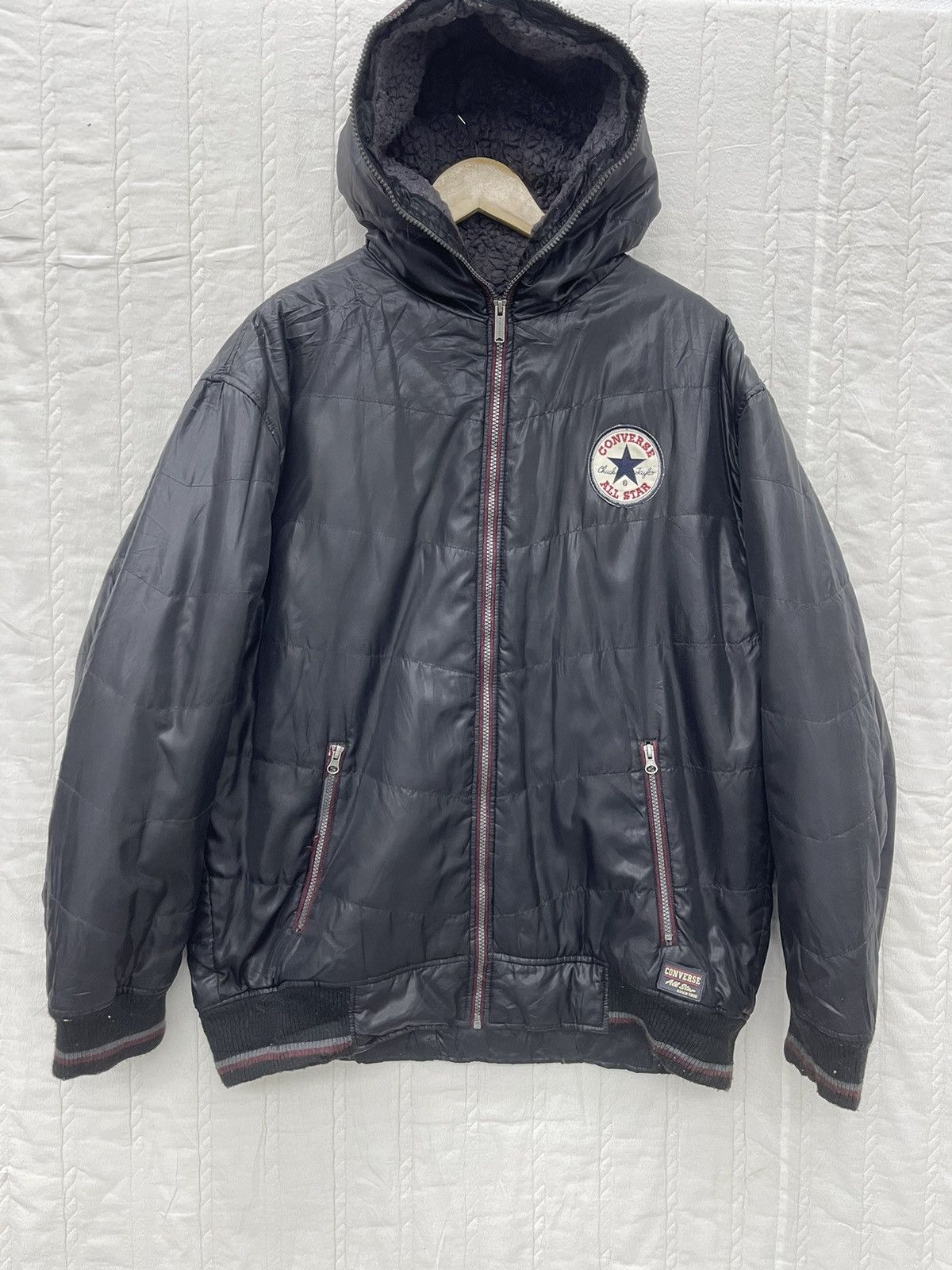 Converse × Vintage (S) VTG CONVERSE SHEARLING JACKET FULL ZIP Size US L / EU 52-54 / 3 - 1 Thumbnail