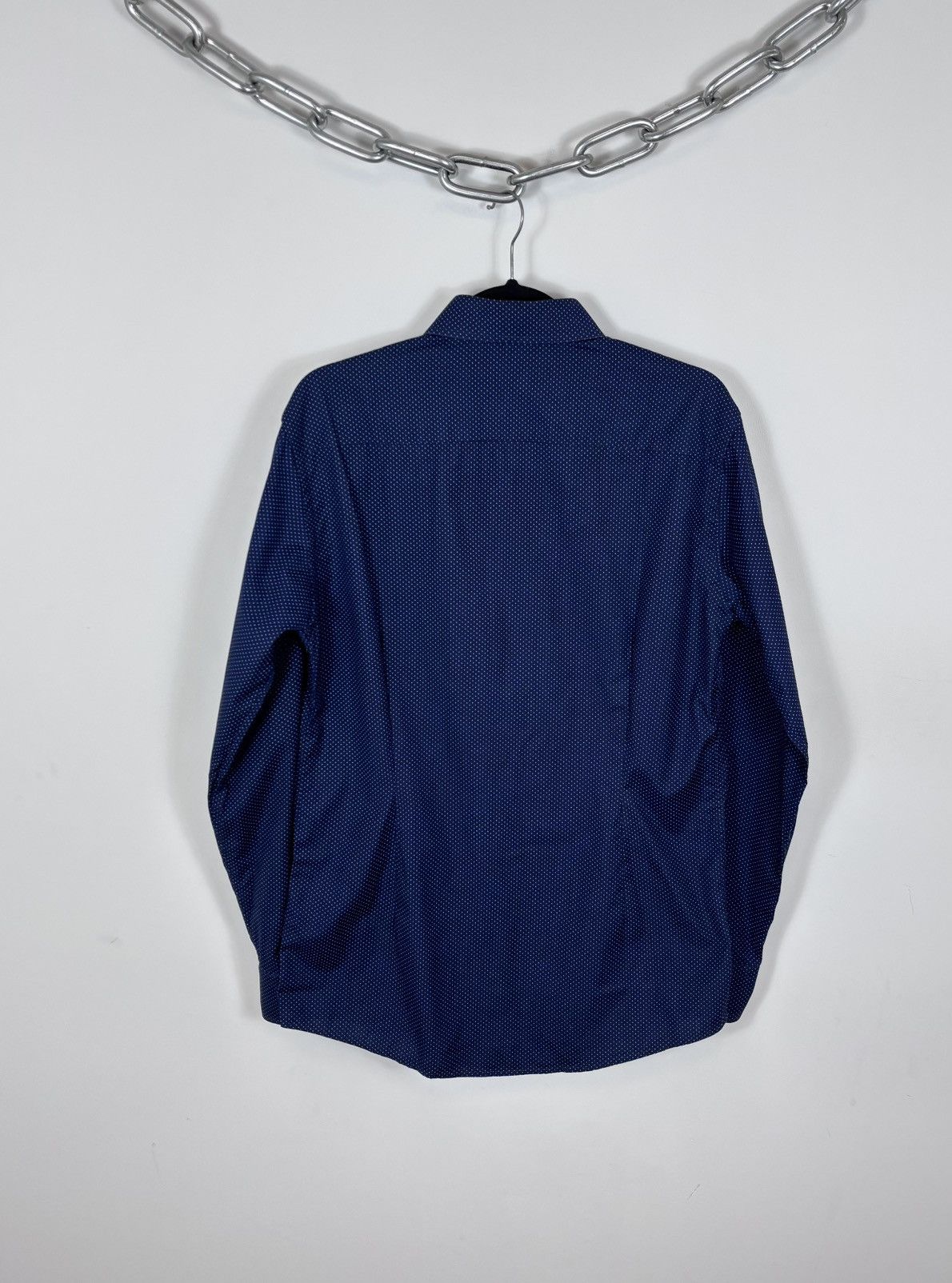 Eton Eton Men’s Polka Dot Slim Fit Navy Blue Button Up Shirt Size US M / EU 48-50 / 2 - 15 Thumbnail
