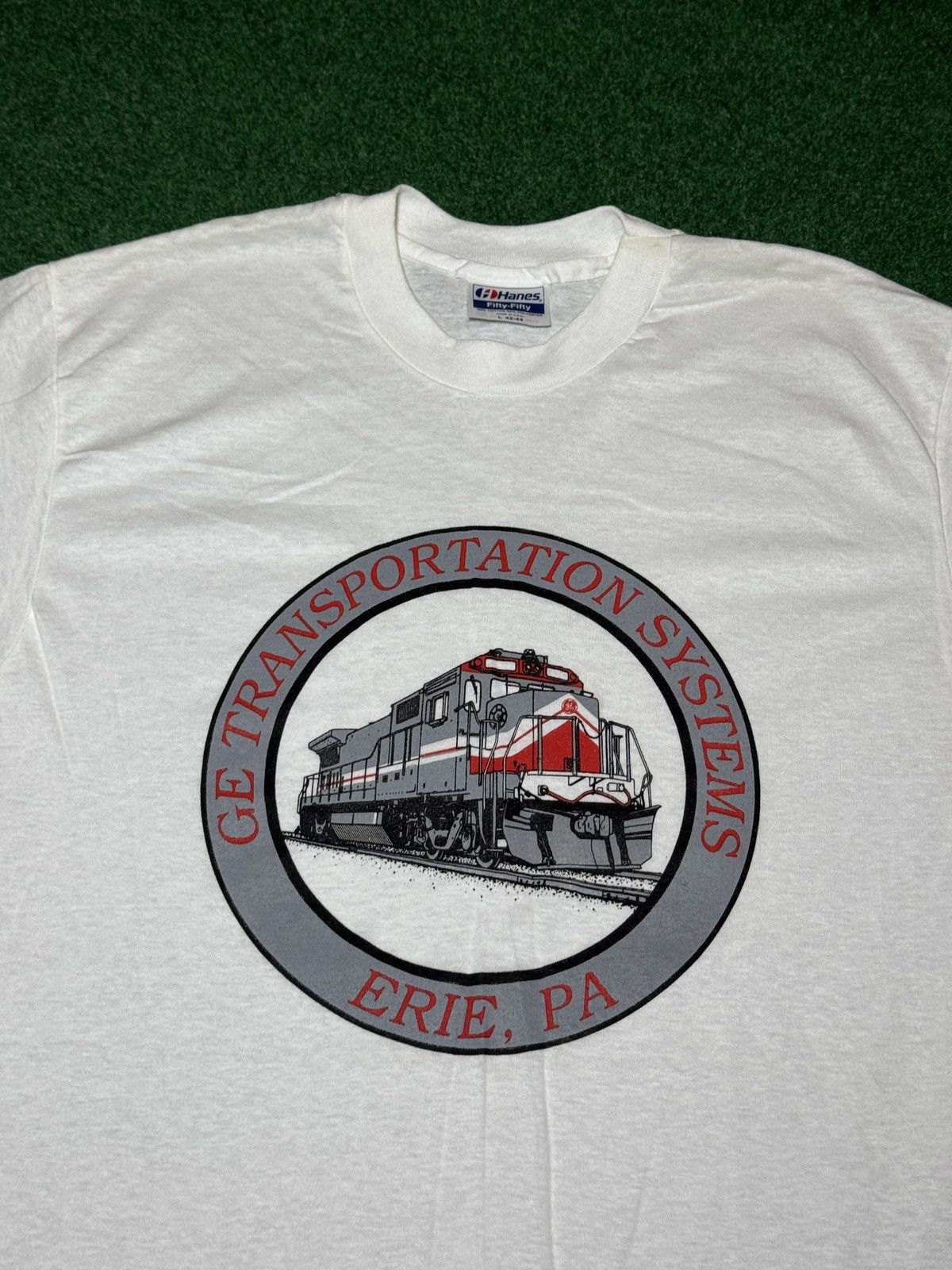 Hanes General Electric Ge Erie Pa 80s 90s Train M/L 20x29 T Shirt Size US L / EU 52-54 / 3 - 2 Thumbnail