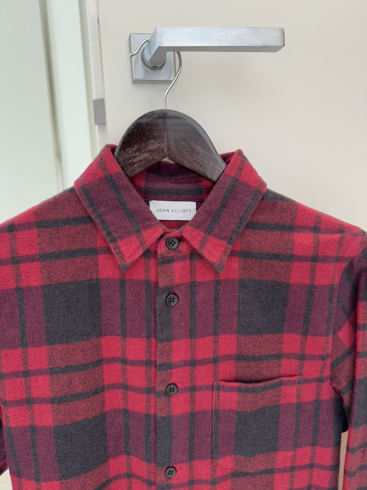 John Elliott Brushed Flannel Button Up Shirt Red 1 Small Plaid Size US S / EU 44-46 / 1 - 3 Thumbnail