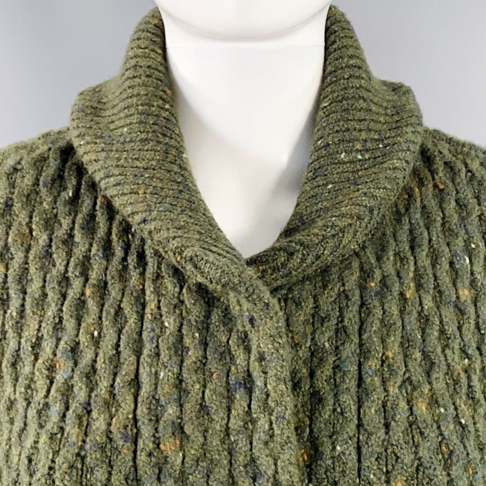 Carolina Herrera CAROLINA HERRERA Green Virgin Wool Cashmere Blend Cable Knit Coat XS Women Size XS / US 0-2 / IT 36-38 - 2 Thumbnail