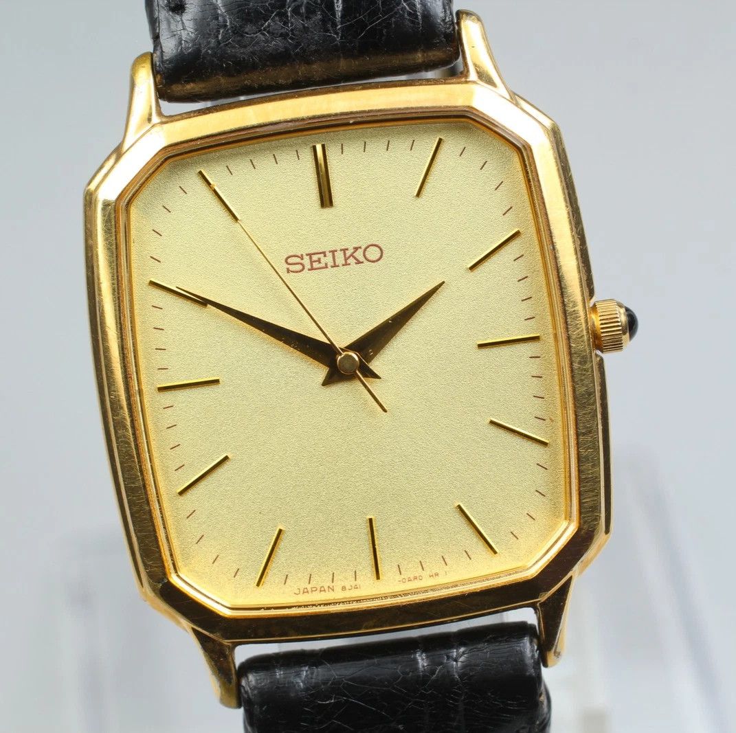 Seiko Dolce 8J41-0AK0 Gold Dial Square Men's Watch