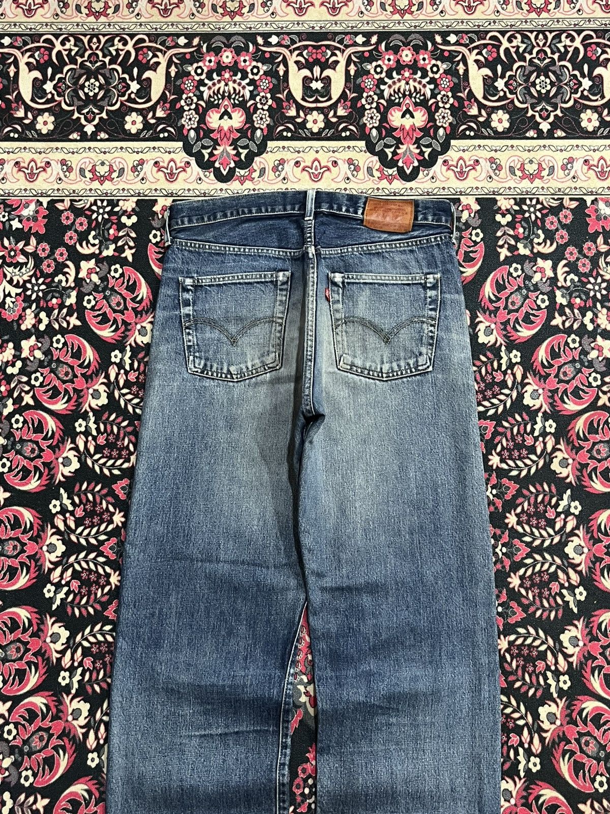 Levi's Levi’s 503BXX Big E Dark Blue Faded Distressed Selvedge Jean Size US 33 - 9 Thumbnail