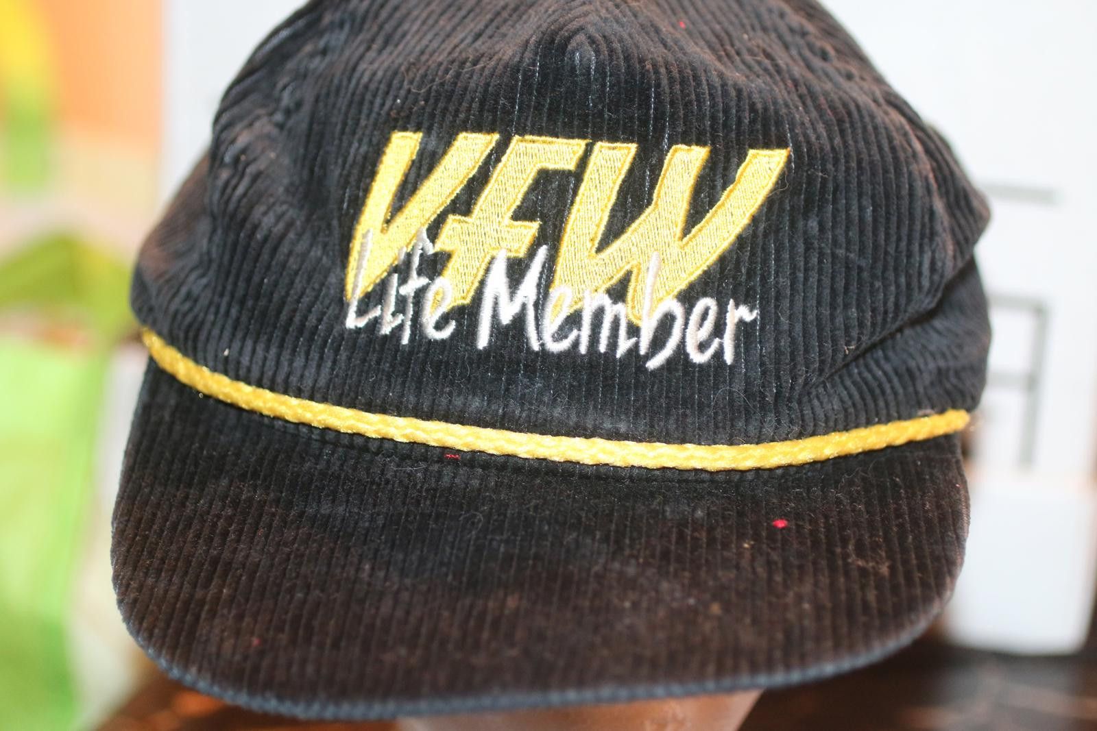 Other Vintage KFW Life Member Corduroy Hat Black Gold Rope Cap USA Size ONE SIZE - 1 Thumbnail